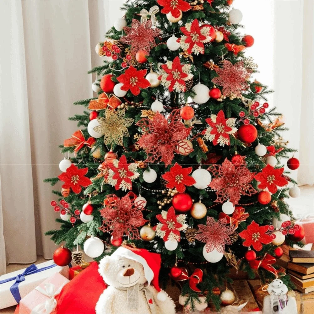 12Pcs With Clips Artificial Christmas Flowers with Stems Multi-color Christmas Floral Decorations High-quality Multi-functional
12Pcs With Clips Artificial Christmas Flowers with Stems Multi-color Christmas Floral Decorations High-quality Multi-functional