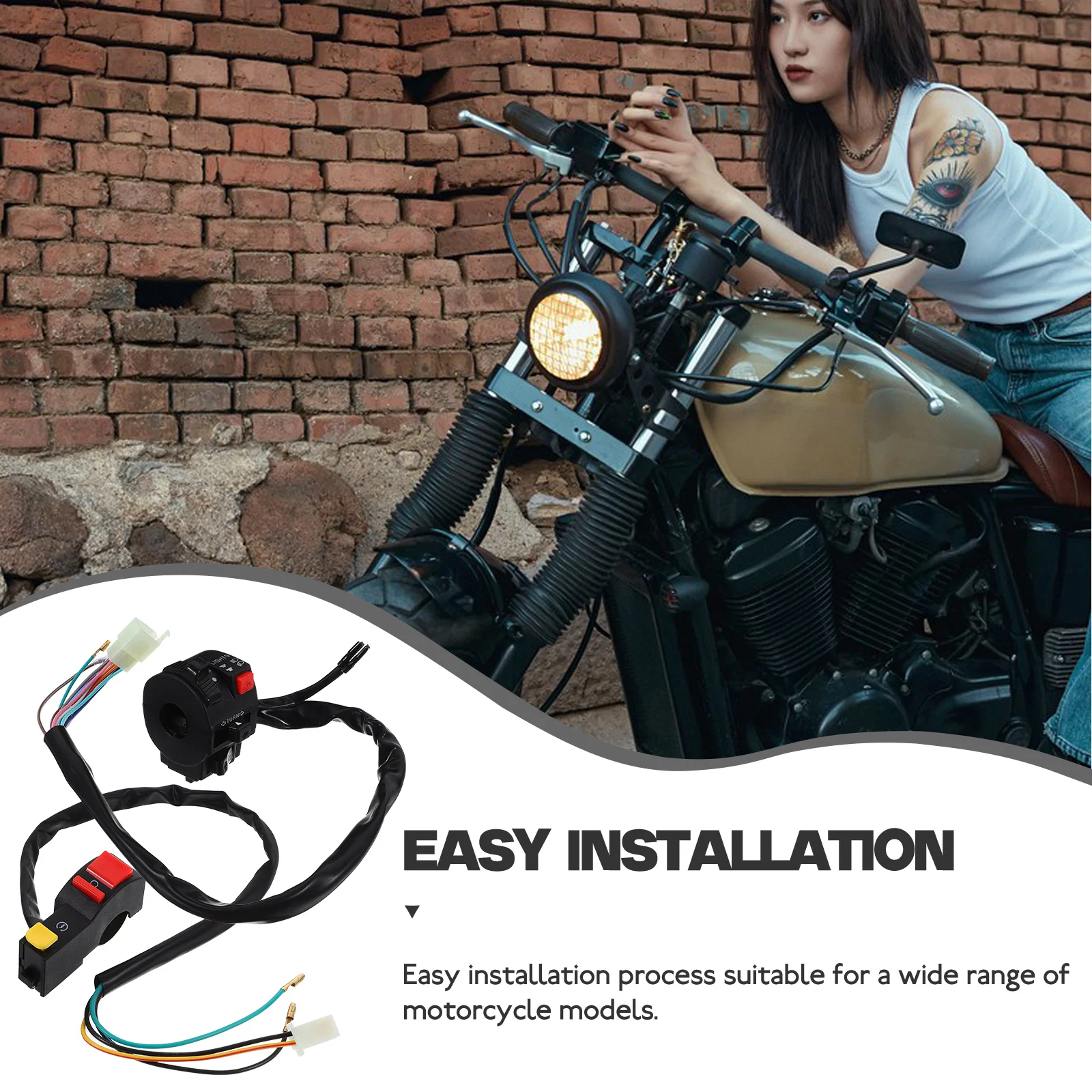 2pcs Motorcycle Handlebar Button Switch Durable Iron Rubber Copper Plastic Material Atv Dirt Bike Brake Light Horn Turn Signal
2pcs Motorcycle Handlebar Button Switch Durable Iron Rubber Copper Plastic Material Atv Dirt Bike Brake Light Horn Turn Signal