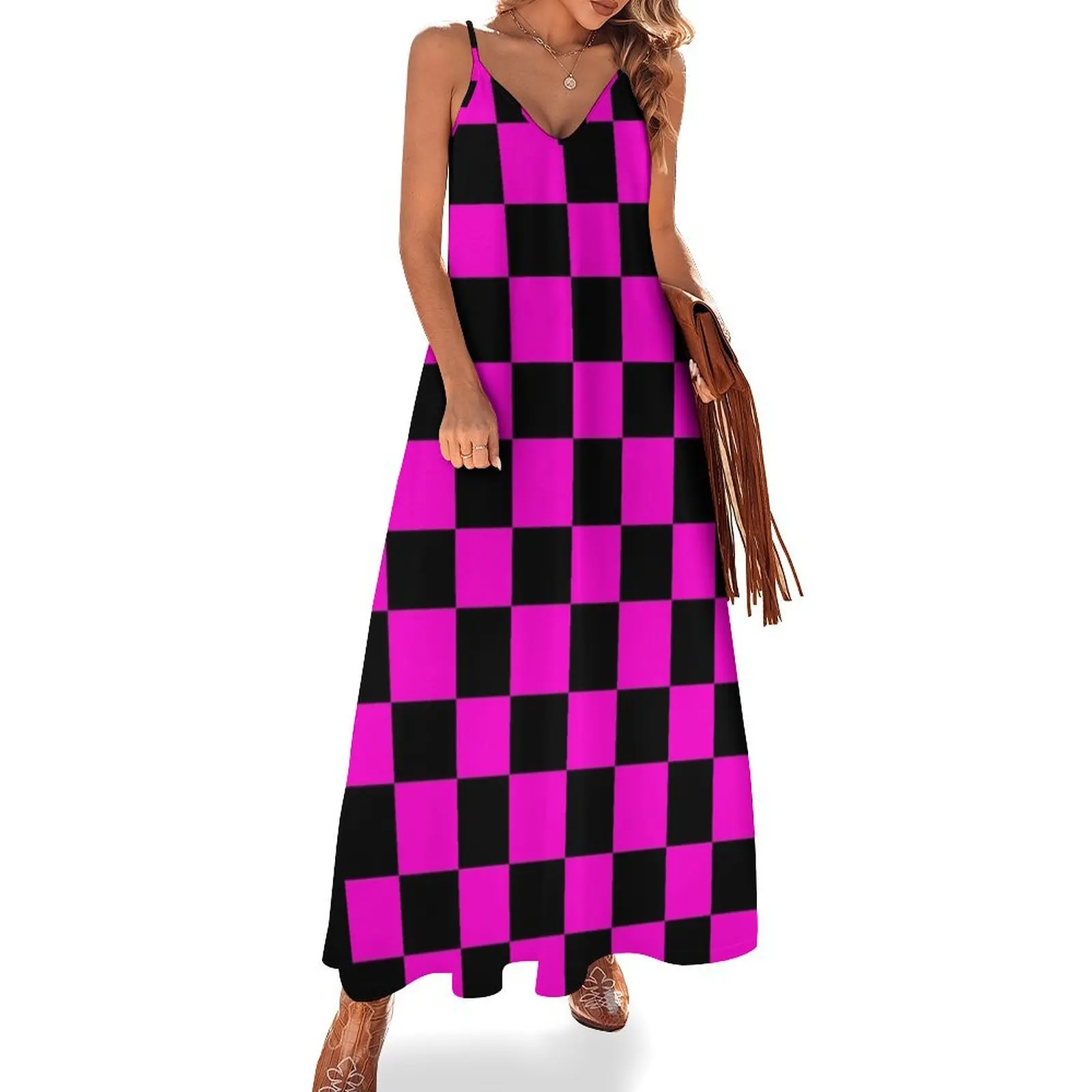 Checkers - Black and Pink Sleeveless Dress purple dress Women's clothing dresses summer woman 2025
Checkers - Black and Pink Sleeveless Dress purple dress Women's clothing dresses summer woman 2025