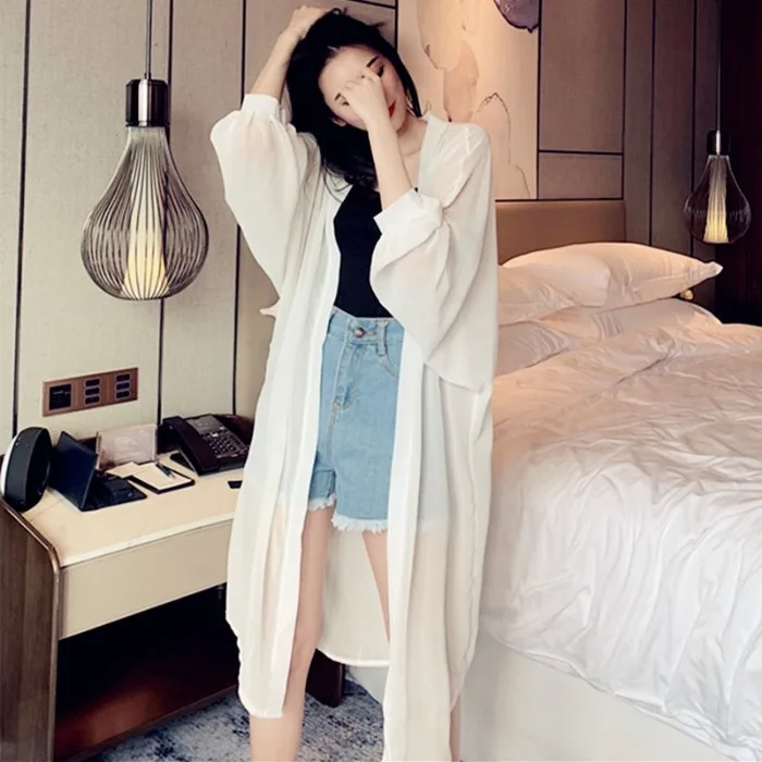 Hong Kong Sle Women's Long Knee-Length Thin awl Summer Faionable Sun Protection Clothing Midi Length Open Cardigan
Hong Kong Sle Women's Long Knee-Length Thin awl Summer Faionable Sun Protection Clothing Midi Length Open Cardigan