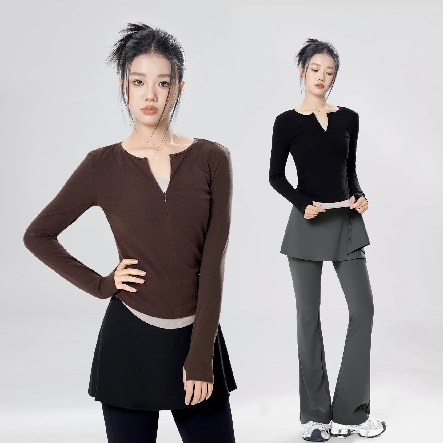 Women Dance Tops False Two Pieces Zipper Athletic Modern Tops Autumn New Style Teen Adult Jazz Dance Costume
Women Dance Tops False Two Pieces Zipper Athletic Modern Tops Autumn New Style Teen Adult Jazz Dance Costume