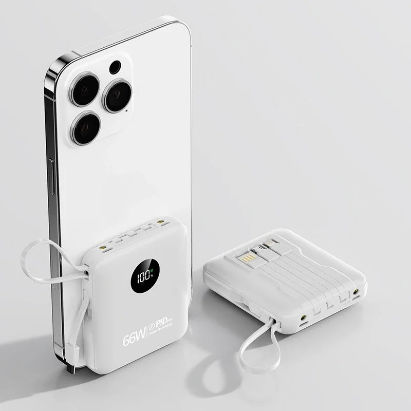 66W Super Fast Charging with Its Own Cable Power Bank 20000mAh Large Capacity and Small Mobile Power Supply
66W Super Fast Charging with Its Own Cable Power Bank 20000mAh Large Capacity and Small Mobile Power Supply