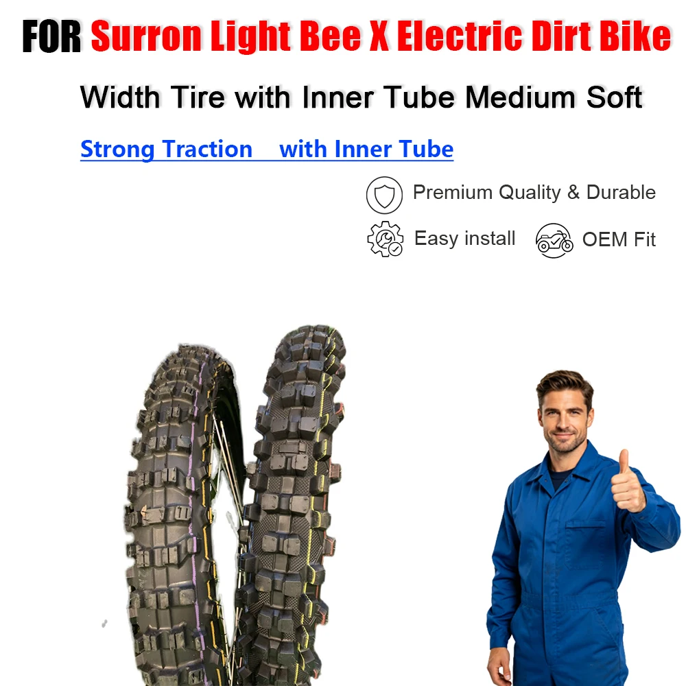 80 100 Width Tire with Inner Tube Medium Soft for Surron Light Bee X Electric Dirt Bike Upgrade
80 100 Width Tire with Inner Tube Medium Soft for Surron Light Bee X Electric Dirt Bike Upgrade