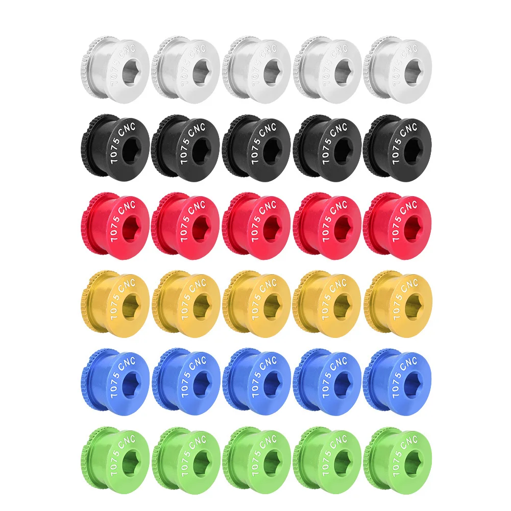 Aluminum Alloy Bike Chainwheel Screws Bolts & Nut Parts for Single Dental Plate - High Quality 7075 Alloy, 5 Pairs Pack
Aluminum Alloy Bike Chainwheel Screws Bolts & Nut Parts for Single Dental Plate - High Quality 7075 Alloy, 5 Pairs Pack
