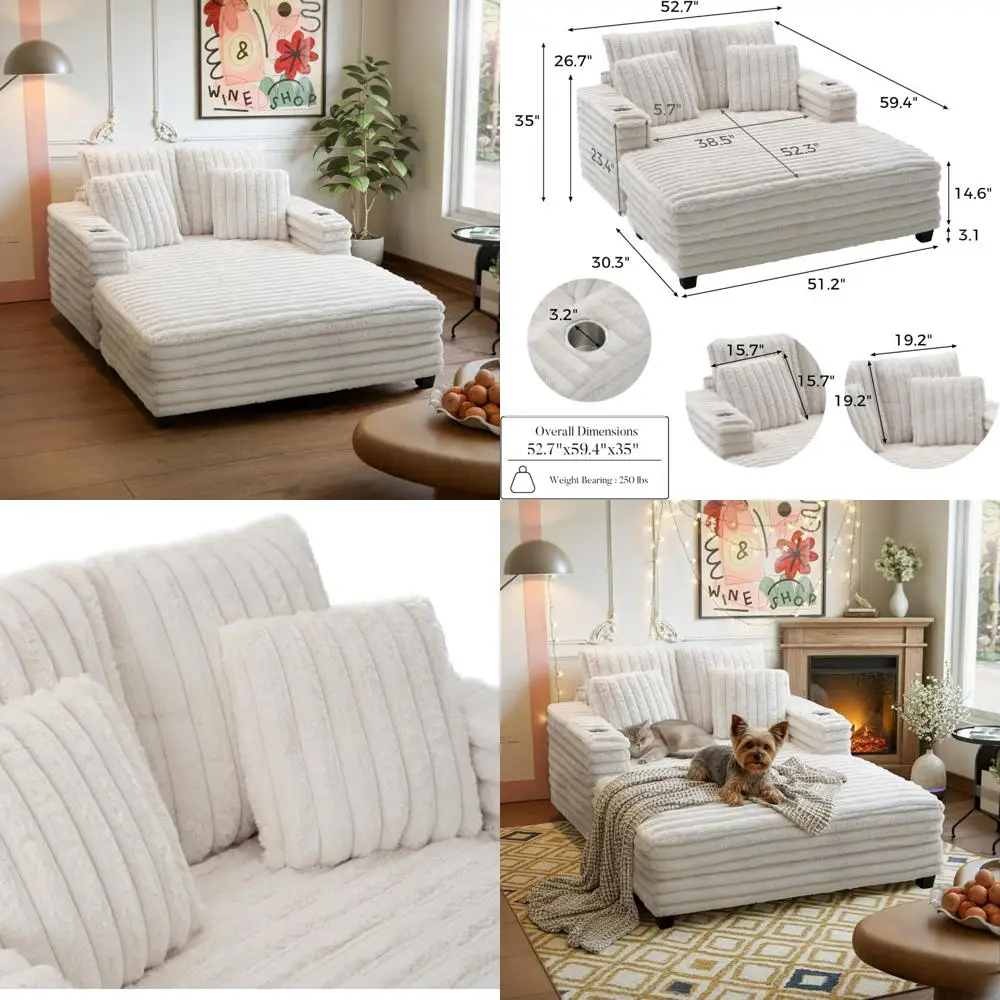 Негабаритный шезлонг из искусственного меха кролика, спальный диван с подушками и подстаканниками, мебель с мягкой обивкой для дома
Негабаритный шезлонг из искусственного меха кролика, спальный диван с подушками и подстаканниками, мебель с мягкой обивкой для дома