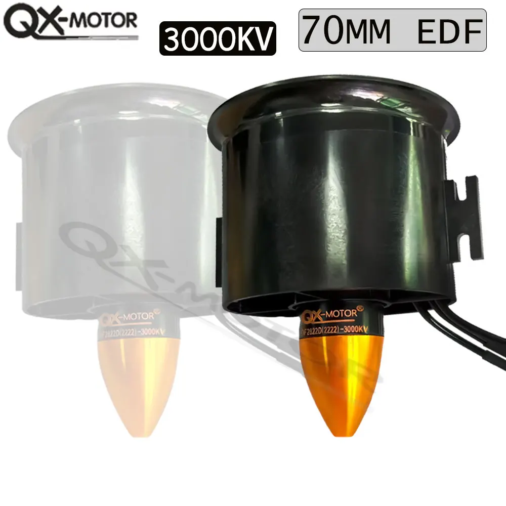 QX-MOTOR 6 Blades Ducted Fan 70mm EDF QF2822-3000KV Brushless Motor for RC Toy Jet AirPlane Accessories
QX-MOTOR 6 Blades Ducted Fan 70mm EDF QF2822-3000KV Brushless Motor for RC Toy Jet AirPlane Accessories