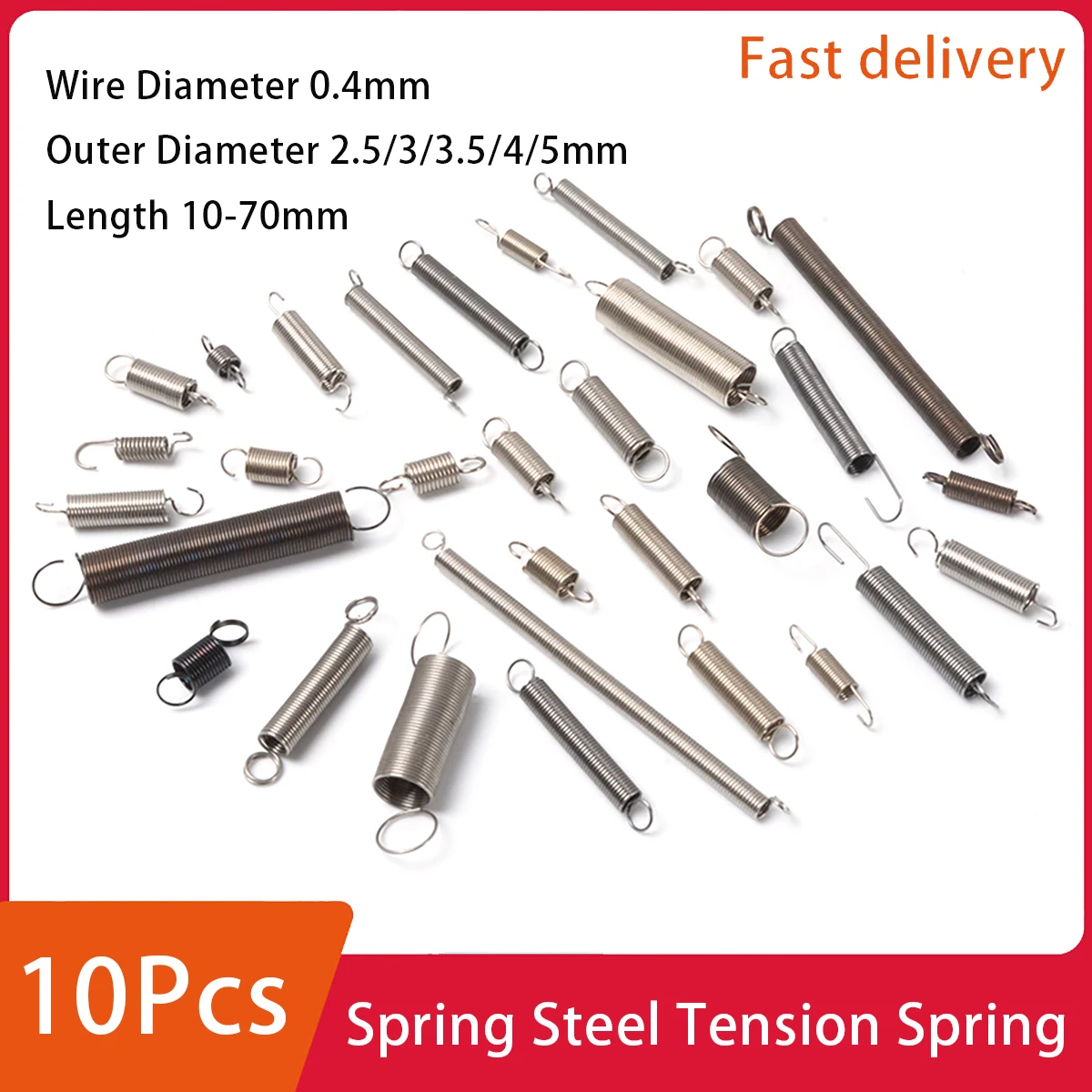 Spring Steel 304 Stainless Steel Small Tension Spring Miniature Thin Soft Wire Diameter 0.4Mm Outer 2-5Mm Length 10-70Mm
Spring Steel 304 Stainless Steel Small Tension Spring Miniature Thin Soft Wire Diameter 0.4Mm Outer 2-5Mm Length 10-70Mm