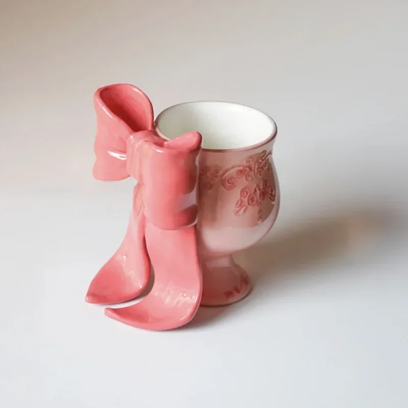 Bow mug high value breakfast cup cute and exquisite
Bow mug high value breakfast cup cute and exquisite
