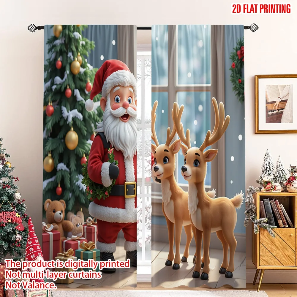 2pcs 2D flat printing Merry Christmas Popular Curtain Santa Reindeer Christmas Gifts Polyester Without Electricity Festive
2pcs 2D flat printing Merry Christmas Popular Curtain Santa Reindeer Christmas Gifts Polyester Without Electricity Festive
