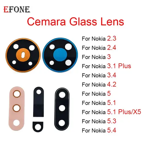 NEW For Nokia 2.3 2.4 3 3.1 3.4 4.2 5 5.1 5.3 5.4 x5 Plus Rear Back Camera Glass Lens Replacement Repair Parts