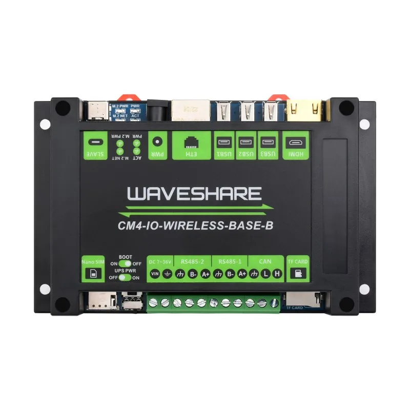 Waveshare CM4-IO-WIRELESS-BASE-B, промышленный модуль беспроводного расширения IoT 5G/4G, предназначенный для вычислительного модуля Raspberry Pi 4,
Waveshare CM4-IO-WIRELESS-BASE-B, промышленный модуль беспроводного расширения IoT 5G/4G, предназначенный для вычислительного модуля Raspberry Pi 4,