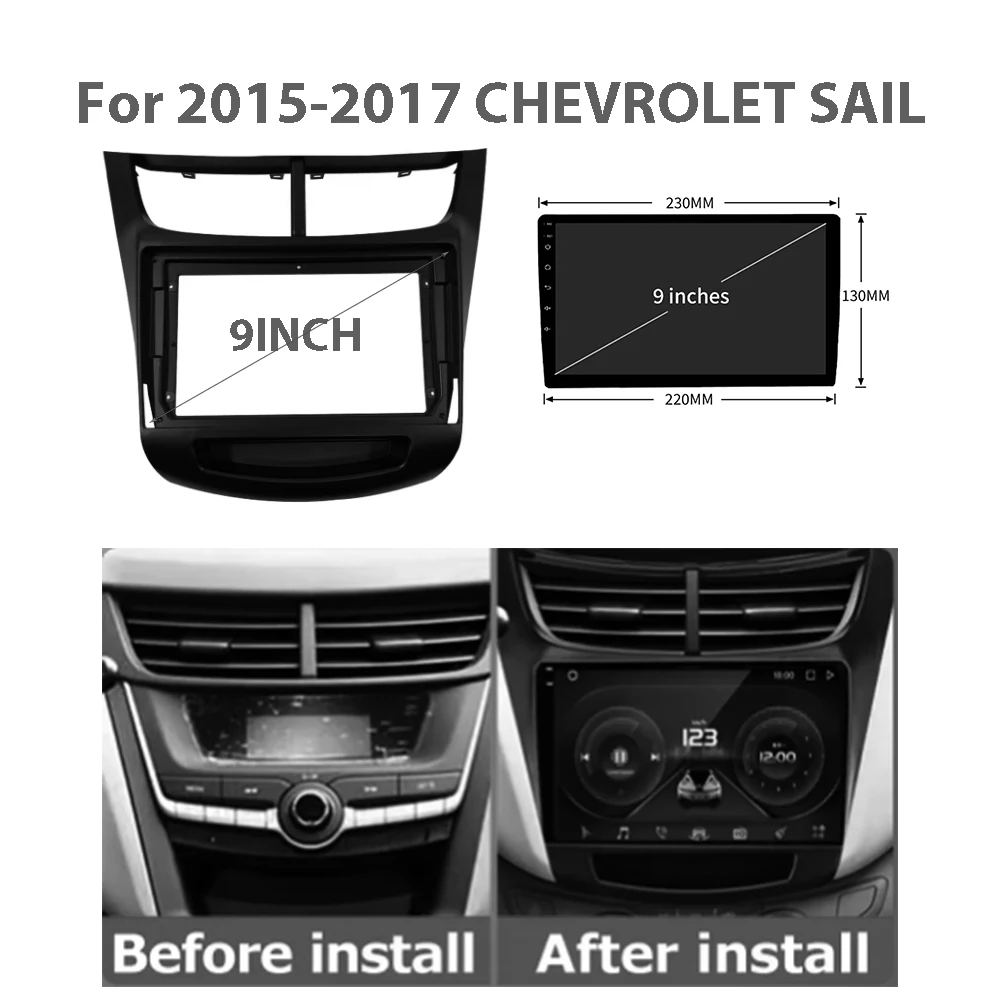 2 Din 9 Inch Car Radio Fascia Frame Dash Panel for Chevrolet Sail 2015 2016 2017 Head Unit Refitting Stereo
2 Din 9 Inch Car Radio Fascia Frame Dash Panel for Chevrolet Sail 2015 2016 2017 Head Unit Refitting Stereo