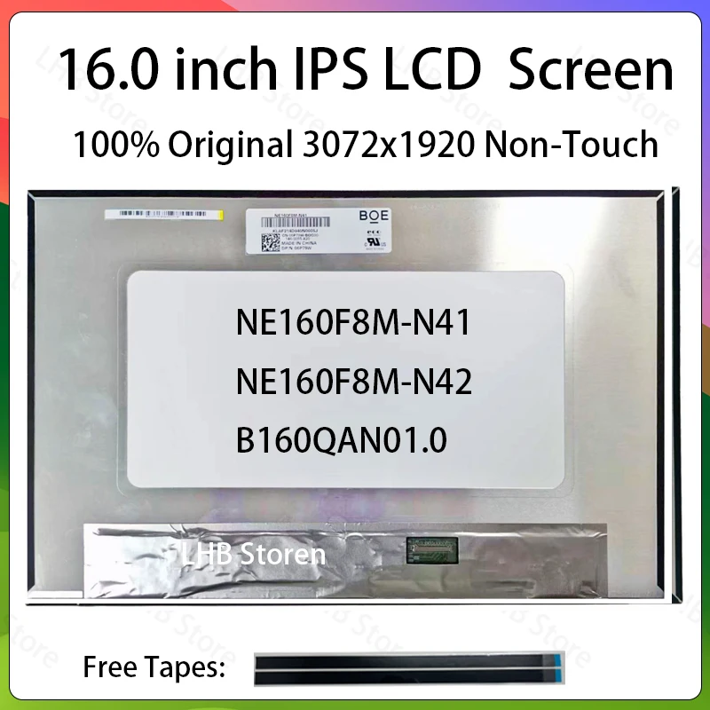 16 Inch Laptop LCD Screen NE160F8M-N41 NE160F8M-N42 B160QAN01.0 Display Matrix Panel Replacement 3072x1920 100% sRGB eDP 40 Pins
16 Inch Laptop LCD Screen NE160F8M-N41 NE160F8M-N42 B160QAN01.0 Display Matrix Panel Replacement 3072x1920 100% sRGB eDP 40 Pins