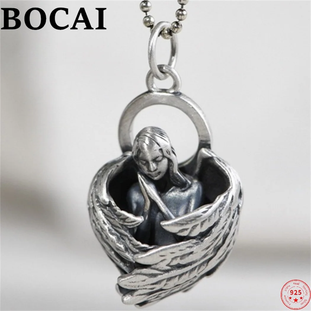 Подвески BOCAI из настоящего серебра S925 пробы для женщин и мужчин, новые Модные Винтажные амулеты в виде перьев, крыльев, ангелов, ювелирные изделия в стиле панк, бесплатная доставка
Подвески BOCAI из настоящего серебра S925 пробы для женщин и мужчин, новые Модные Винтажные амулеты в виде перьев, крыльев, ангелов, ювелирные изделия в стиле панк, бесплатная доставка