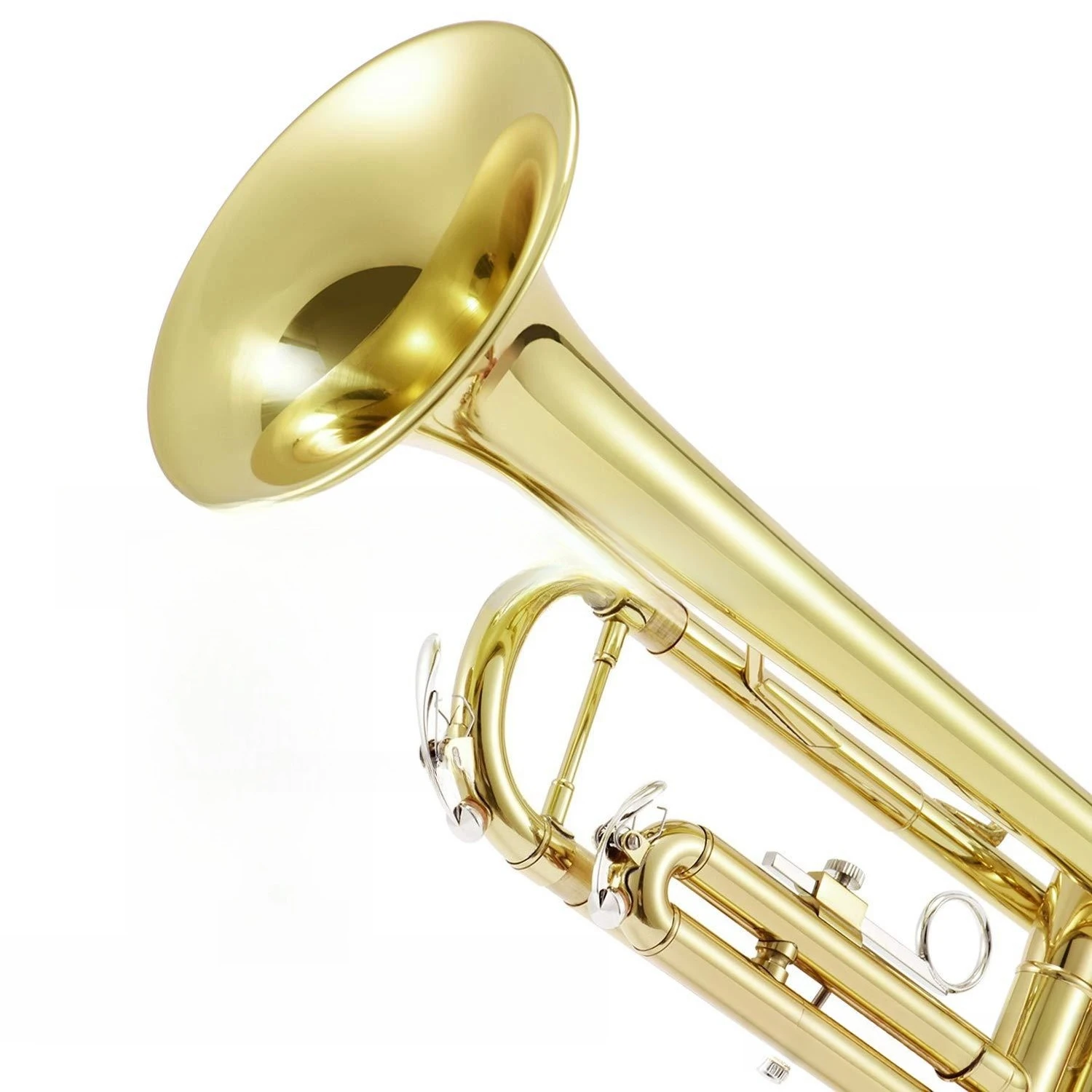Brass instrument trumpet flat b lacquered gold, silver beginner trumpet instrument, complete accessories
Brass instrument trumpet flat b lacquered gold, silver beginner trumpet instrument, complete accessories