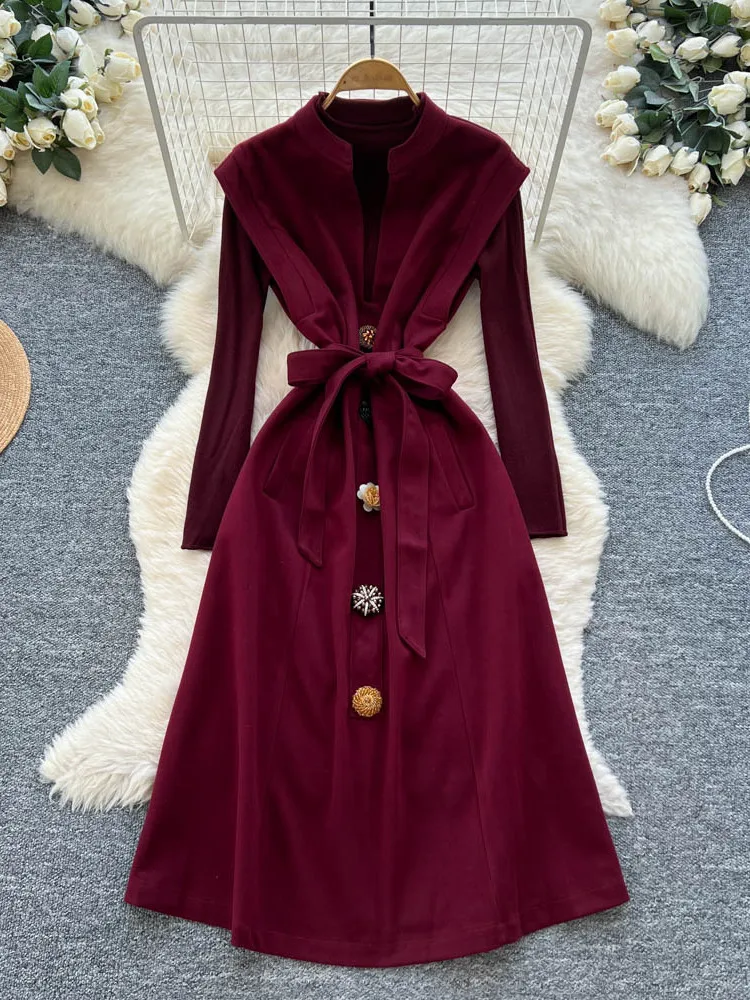 Autumn Winter High Waist Single Button Sleeveless Woolen Dress Base Shirt Fashion Set Women's Business Casual Style Ensemble
Autumn Winter High Waist Single Button Sleeveless Woolen Dress Base Shirt Fashion Set Women's Business Casual Style Ensemble