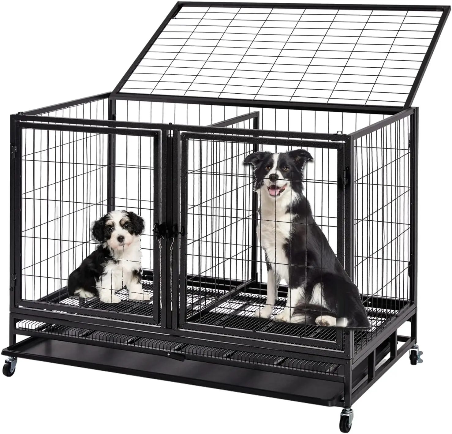 Heavy Duty Indestructible XL Dog Crate Steel Escape Proof, Indoor Double Door High Anxiety Cage (48-Inch-Wire Double-Black)
Heavy Duty Indestructible XL Dog Crate Steel Escape Proof, Indoor Double Door High Anxiety Cage (48-Inch-Wire Double-Black)