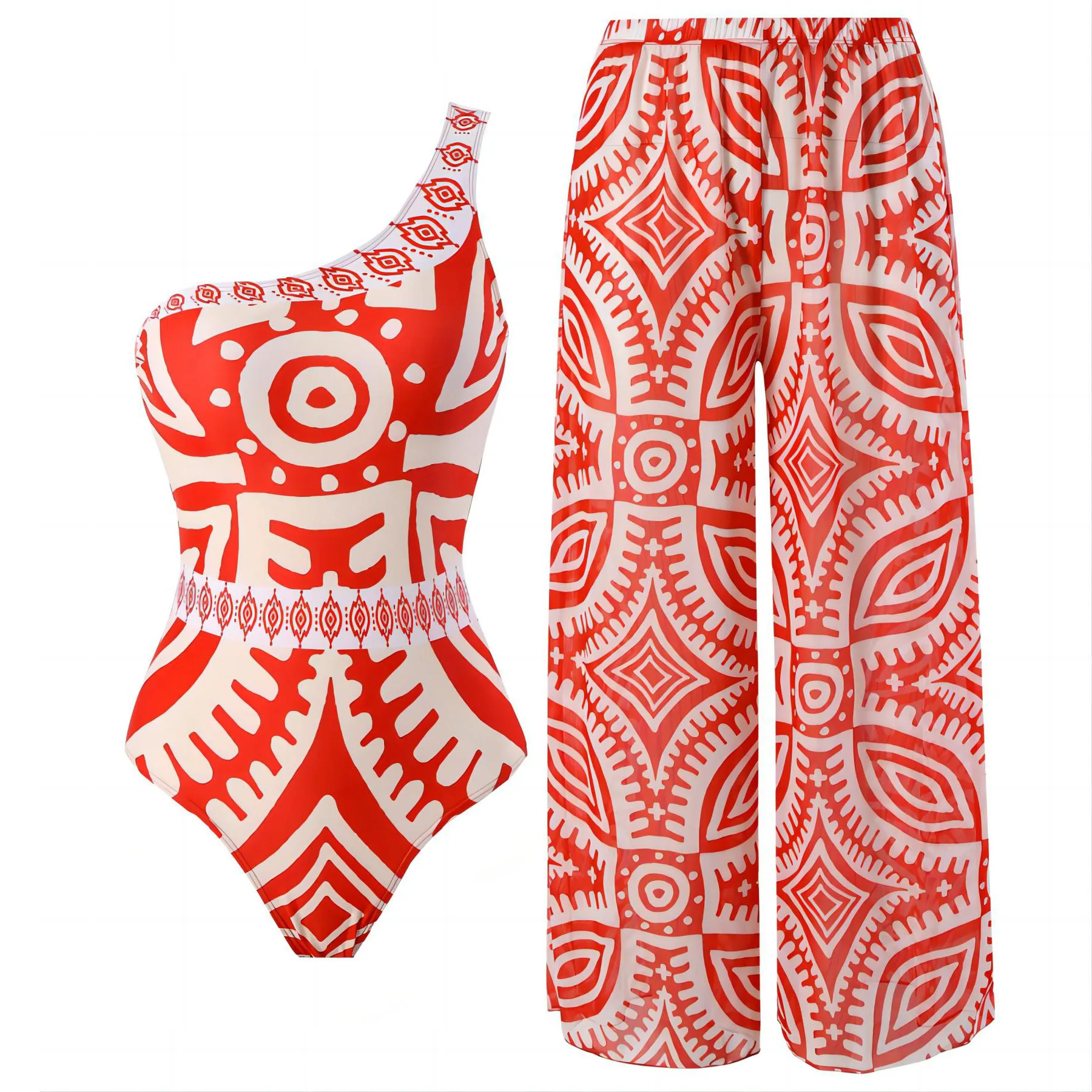 Sexy One-piece Swimsuit with Pants Swimwear Women One Shoulder Padded Bathing Suit Beach Swim Pool 2024 Female Swimming Suit Red
Sexy One-piece Swimsuit with Pants Swimwear Women One Shoulder Padded Bathing Suit Beach Swim Pool 2024 Female Swimming Suit Red