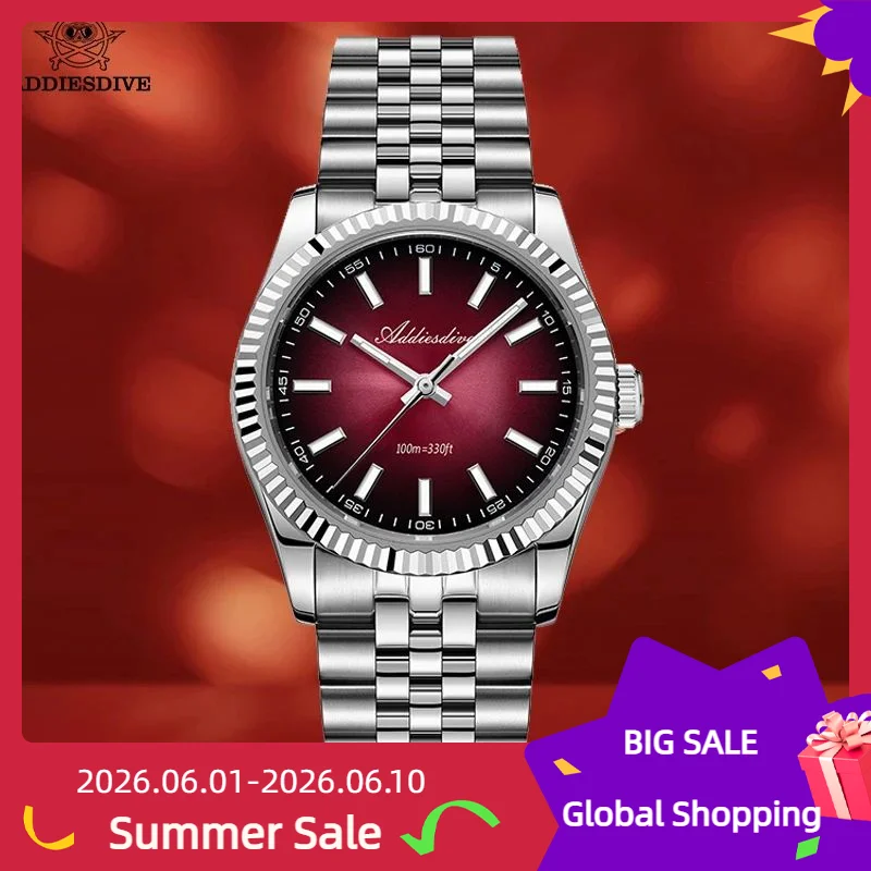 ADDIESDIVE New Men's Quartz Watch VH31 Stainless Steel 100m Waterproof Sapphire Super Luminous Luxury Gradient Men Diver Watches
ADDIESDIVE New Men's Quartz Watch VH31 Stainless Steel 100m Waterproof Sapphire Super Luminous Luxury Gradient Men Diver Watches