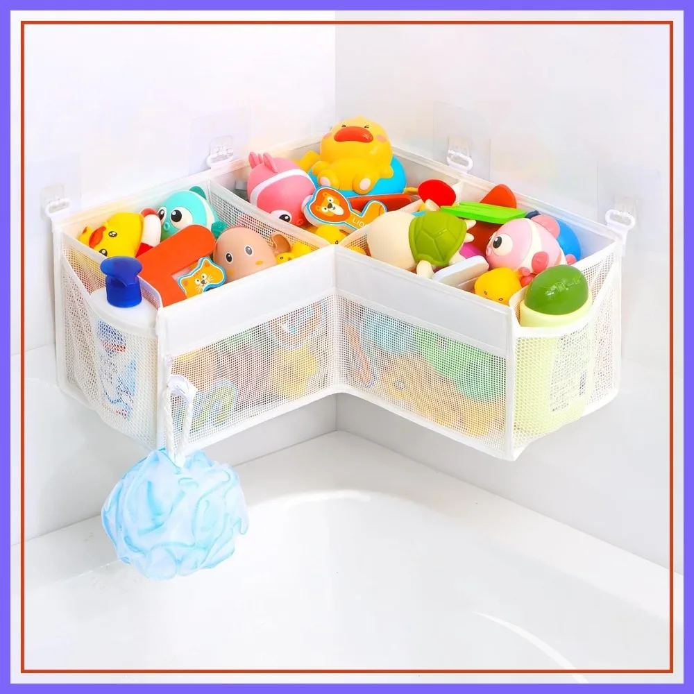 3-Compartment Corner Bath Toy Organizer - Space-Saving Mesh Holder with Drain Holes
3-Compartment Corner Bath Toy Organizer - Space-Saving Mesh Holder with Drain Holes