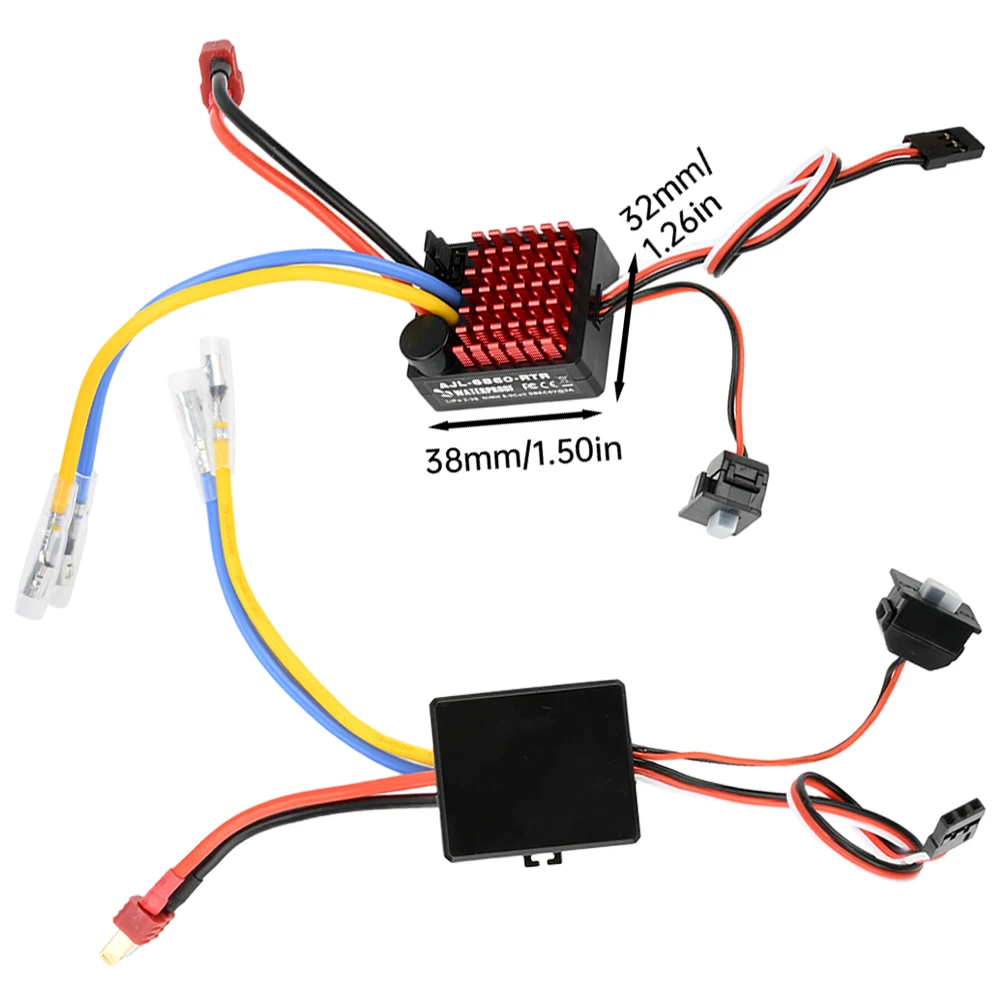 Waterproof 60A ESC Brushed Electronic Speed Controller for 1/10 RC Car Rock Crawler Boat SCX10 TRX4 CC01 TF2 D90 MST CFX EX86100
Waterproof 60A ESC Brushed Electronic Speed Controller for 1/10 RC Car Rock Crawler Boat SCX10 TRX4 CC01 TF2 D90 MST CFX EX86100