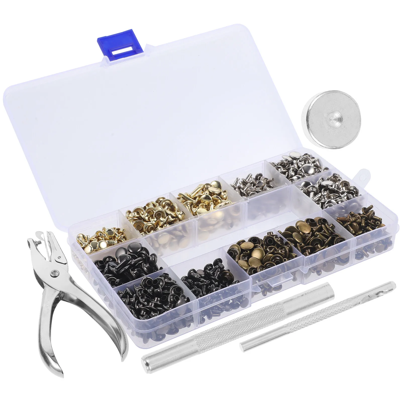 480Sets Rivet Tool Kit Durable Stable Performance Easy Install Remove Punk Decorative Studs for Bags Clothing DIY
480Sets Rivet Tool Kit Durable Stable Performance Easy Install Remove Punk Decorative Studs for Bags Clothing DIY