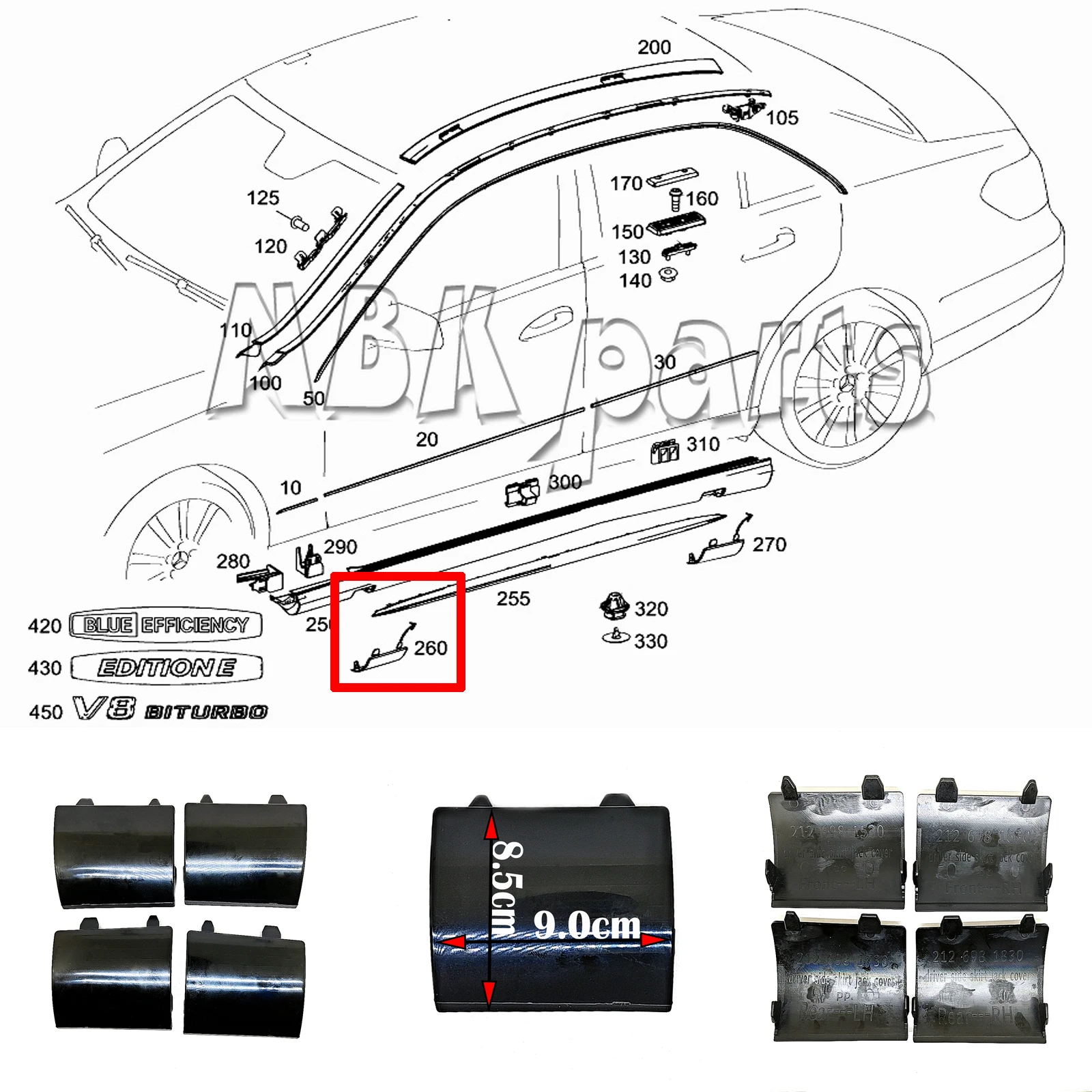 Подходит для 09-12 Mercedes Benz E W212 E180 E200 E220 E250 E300 E350 E400 E500 E63 Передняя и задняя крышка отверстия доступа Крышка домкрата трубки Опорная крышка MB 
Подходит для 09-12 Mercedes Benz E W212 E180 E200 E220 E250 E300 E350 E400 E500 E63 Передняя и задняя крышка отверстия доступа Крышка домкрата трубки Опорная крышка MB