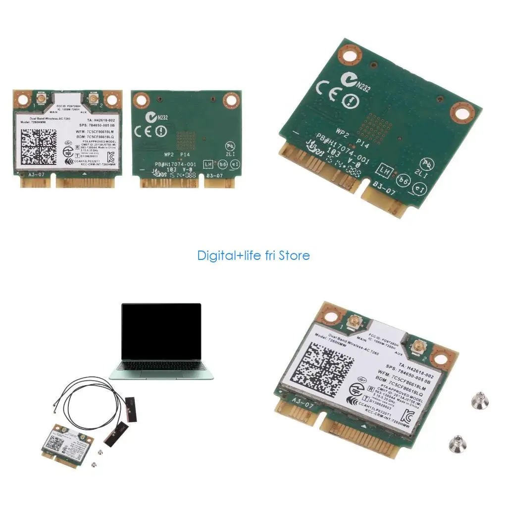 E06D Mini PC-E Wireless-N Network Card, 7260 7260HMW Bluetooth-compatible 4.0 1200Mbps 2.4/5GHz Dual-Band Wireless LAN Card
E06D Mini PC-E Wireless-N Network Card, 7260 7260HMW Bluetooth-compatible 4.0 1200Mbps 2.4/5GHz Dual-Band Wireless LAN Card