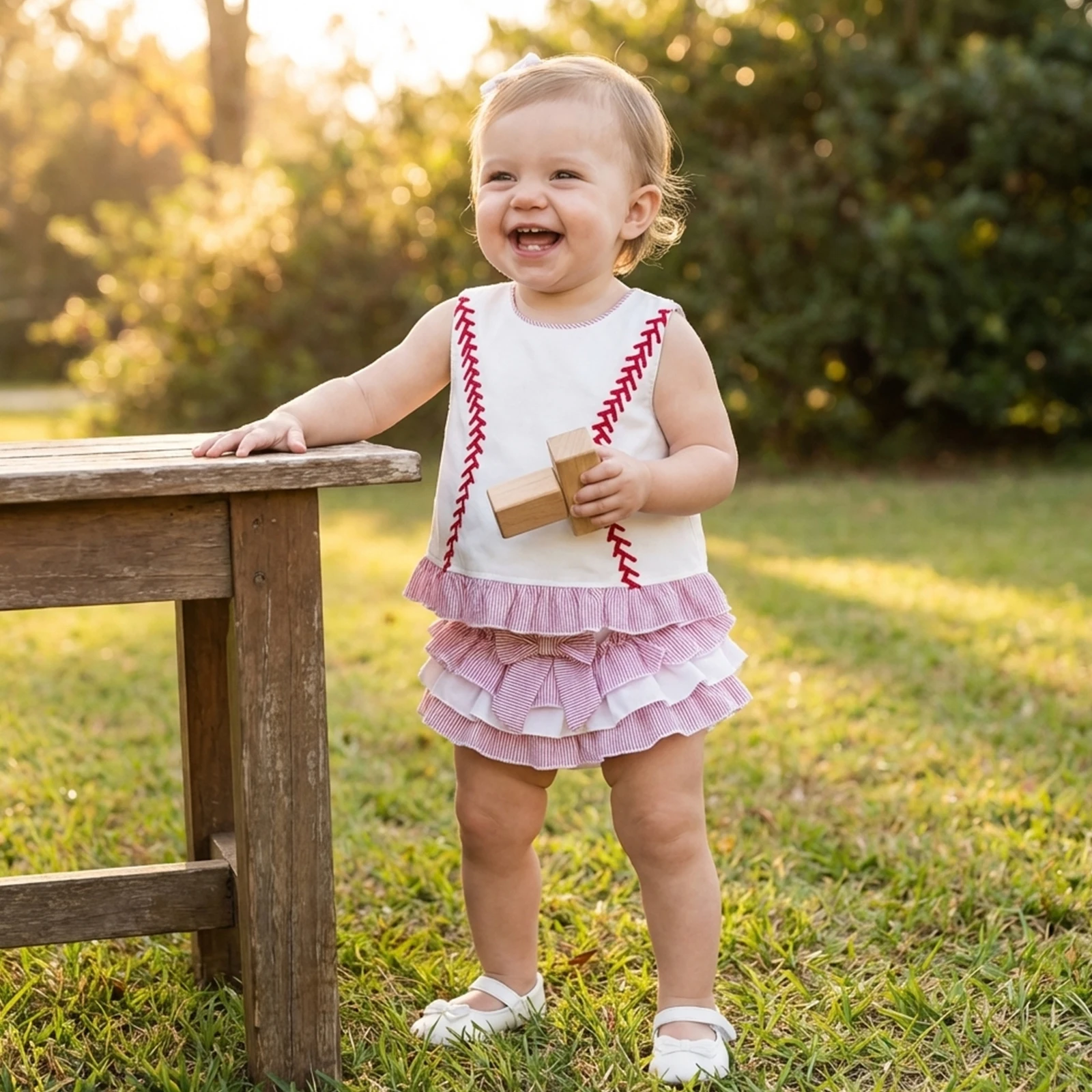 Летний комплект бейсбольной одежды для маленьких девочек, милые топы с рюшами и вышивкой, шорты, одежда
Летний комплект бейсбольной одежды для маленьких девочек, милые топы с рюшами и вышивкой, шорты, одежда