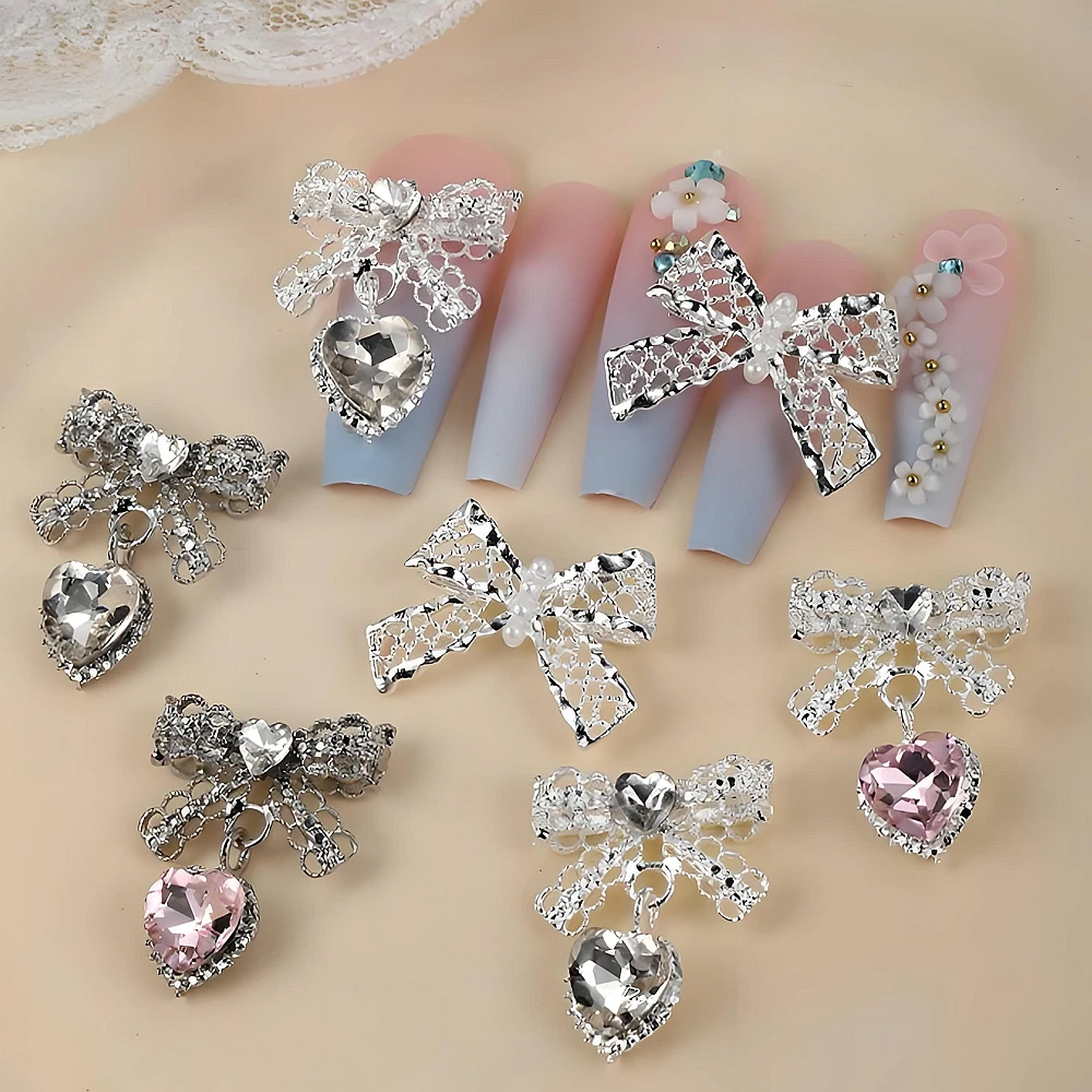 10PCS 3D Luxury Hollow-lace Bow Nail Art Love Heart Rhinestone Pendant Accessories For Nails Decoration Manicure Decor Supplies
10PCS 3D Luxury Hollow-lace Bow Nail Art Love Heart Rhinestone Pendant Accessories For Nails Decoration Manicure Decor Supplies