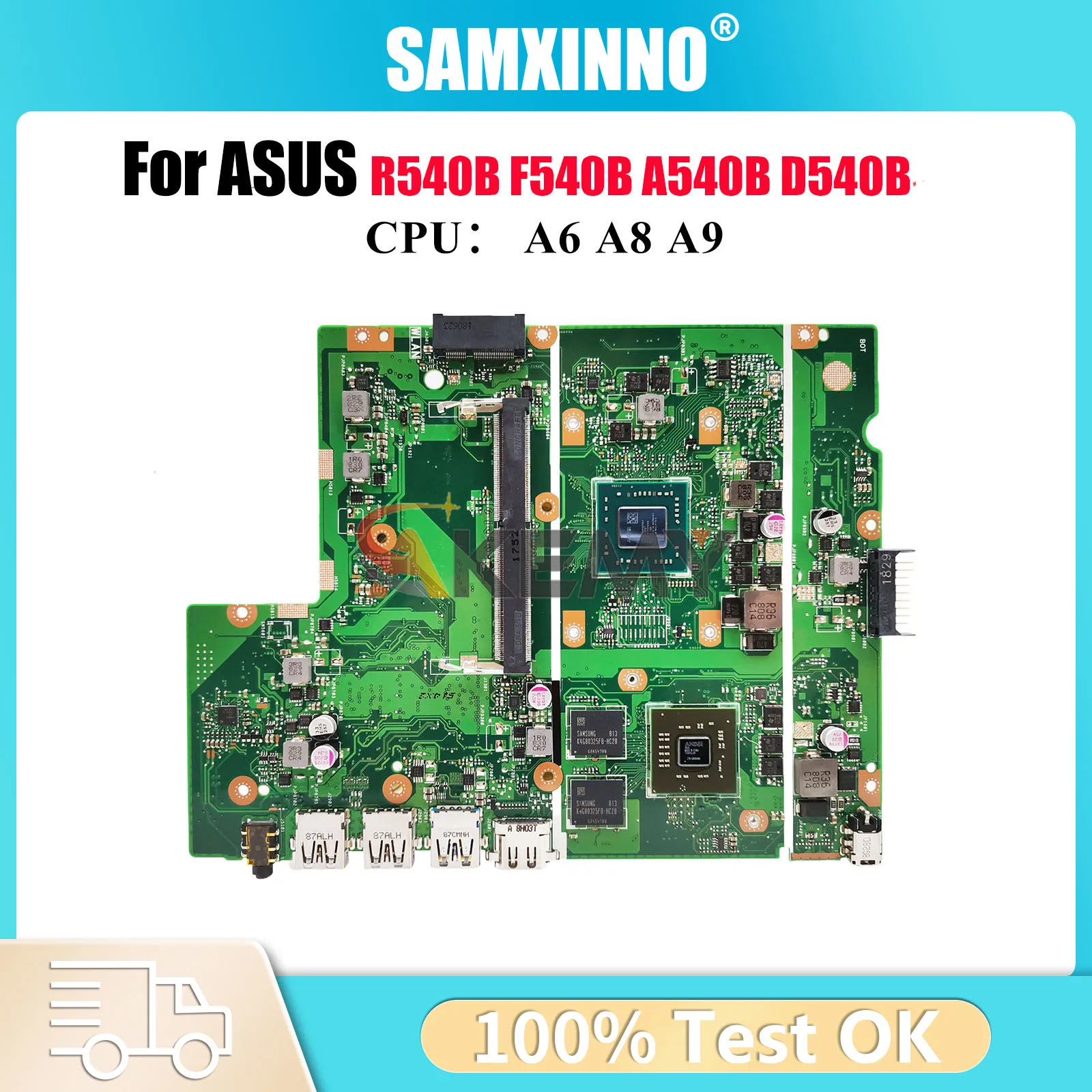 X540BP Laptop Motherboard For ASUS VivoBook F540B D540B X540BP R540B A540B X540B Mainboard With A6 A8 A9 CPU 100% tests OK stk
X540BP Laptop Motherboard For ASUS VivoBook F540B D540B X540BP R540B A540B X540B Mainboard With A6 A8 A9 CPU 100% tests OK stk