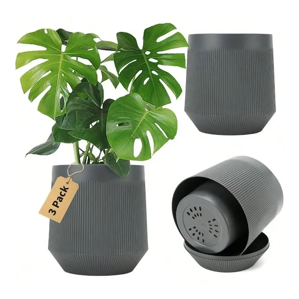Pots Set Of 3 Plastic Pots Indoor Plants, Flower Pots Outdoor Planters With Drainage Hole And Seamless Saucer, White
Pots Set Of 3 Plastic Pots Indoor Plants, Flower Pots Outdoor Planters With Drainage Hole And Seamless Saucer, White