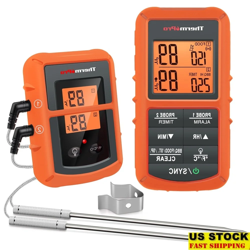 500FT Wireless Meat Thermometer Dual Probe BBQ Grill Oven Cooking Tool with High Low Alarms Instant Read Kitchen Food Tracker
500FT Wireless Meat Thermometer Dual Probe BBQ Grill Oven Cooking Tool with High Low Alarms Instant Read Kitchen Food Tracker