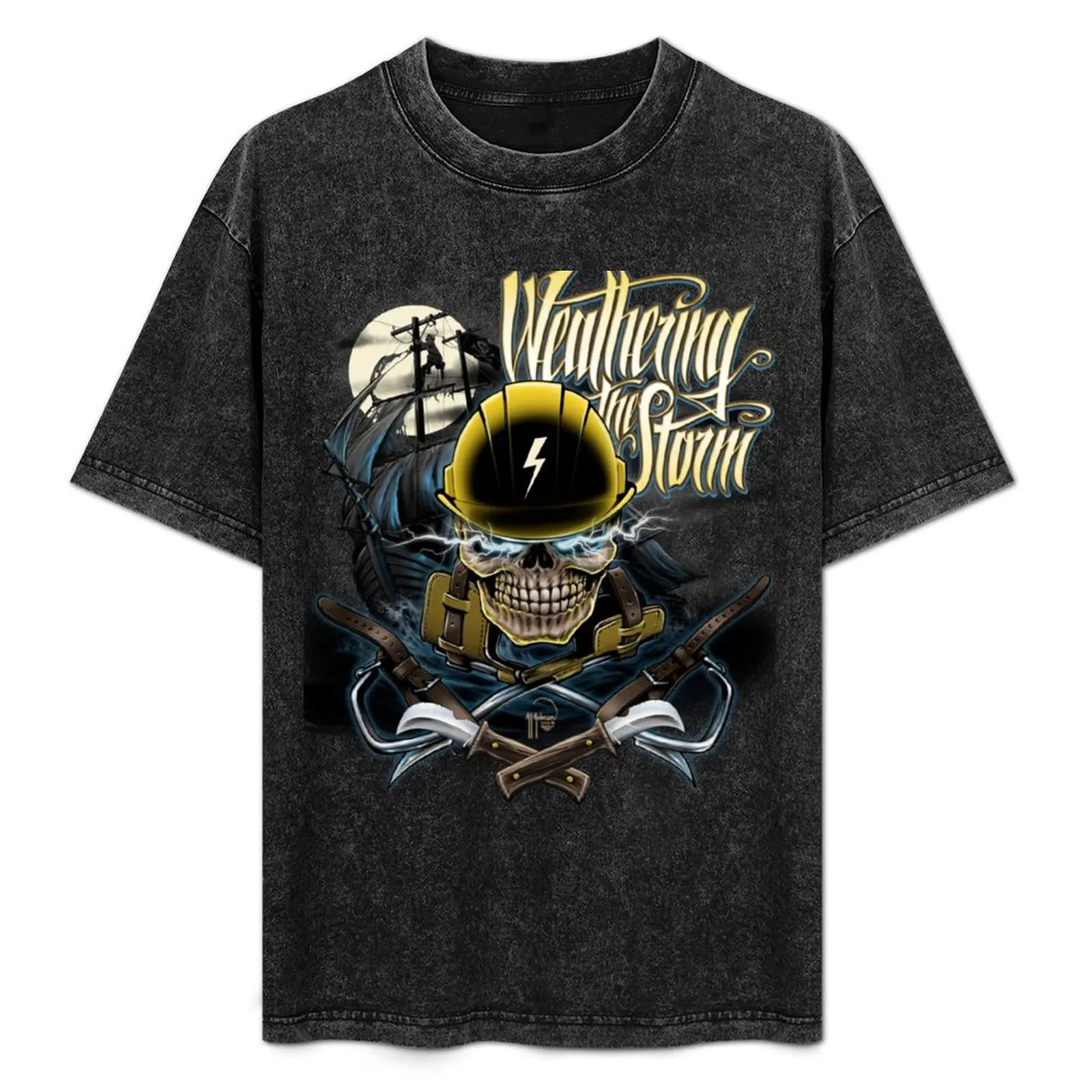 Classic Power Lineman 'Weathering The Storm Pirate Design by RP Thor T-Shirt Plus Size Summer Short Sleeve T-Shirt
Classic Power Lineman 'Weathering The Storm Pirate Design by RP Thor T-Shirt Plus Size Summer Short Sleeve T-Shirt