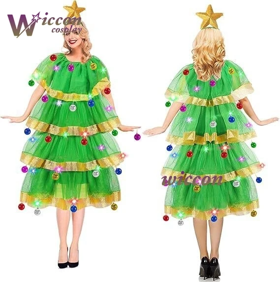 Womens Green Tulle Layered Ruffle Dress Green Elf Christmas Tree Costume Christmas Cospaly Costumes Star Hair Accessory Suit
Womens Green Tulle Layered Ruffle Dress Green Elf Christmas Tree Costume Christmas Cospaly Costumes Star Hair Accessory Suit