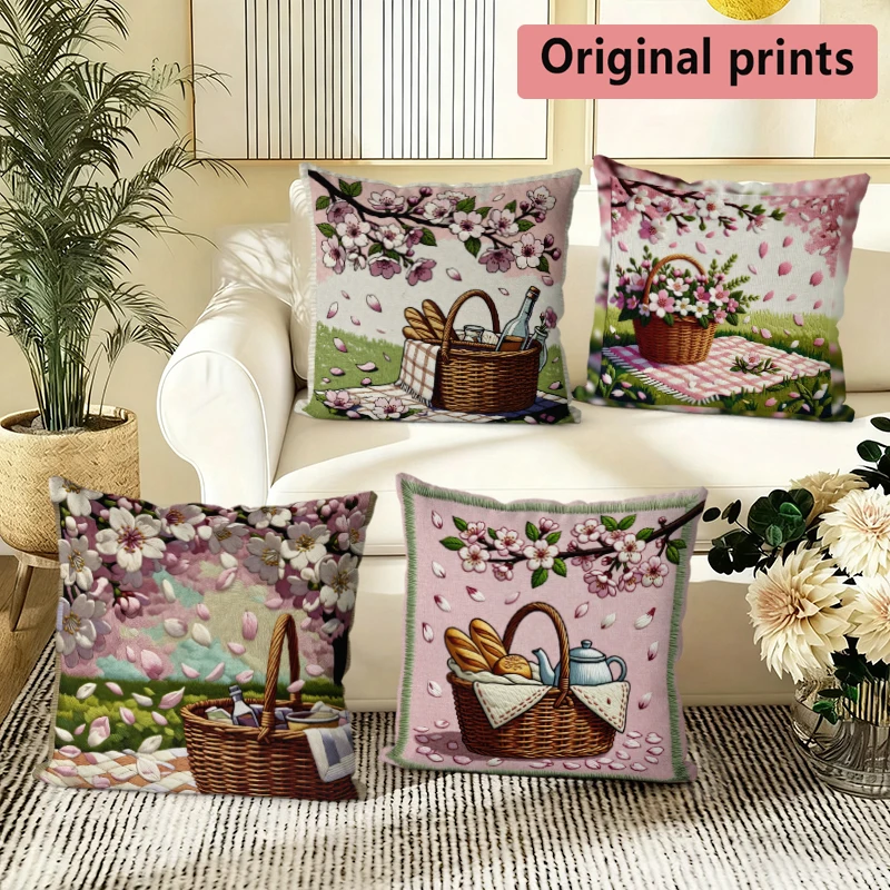Spring Picnic Basket Floral Throw Pillow Covers Pattern Cushion Cover Suitable For Sofa Bedroom Car Pillow Cover
Spring Picnic Basket Floral Throw Pillow Covers Pattern Cushion Cover Suitable For Sofa Bedroom Car Pillow Cover