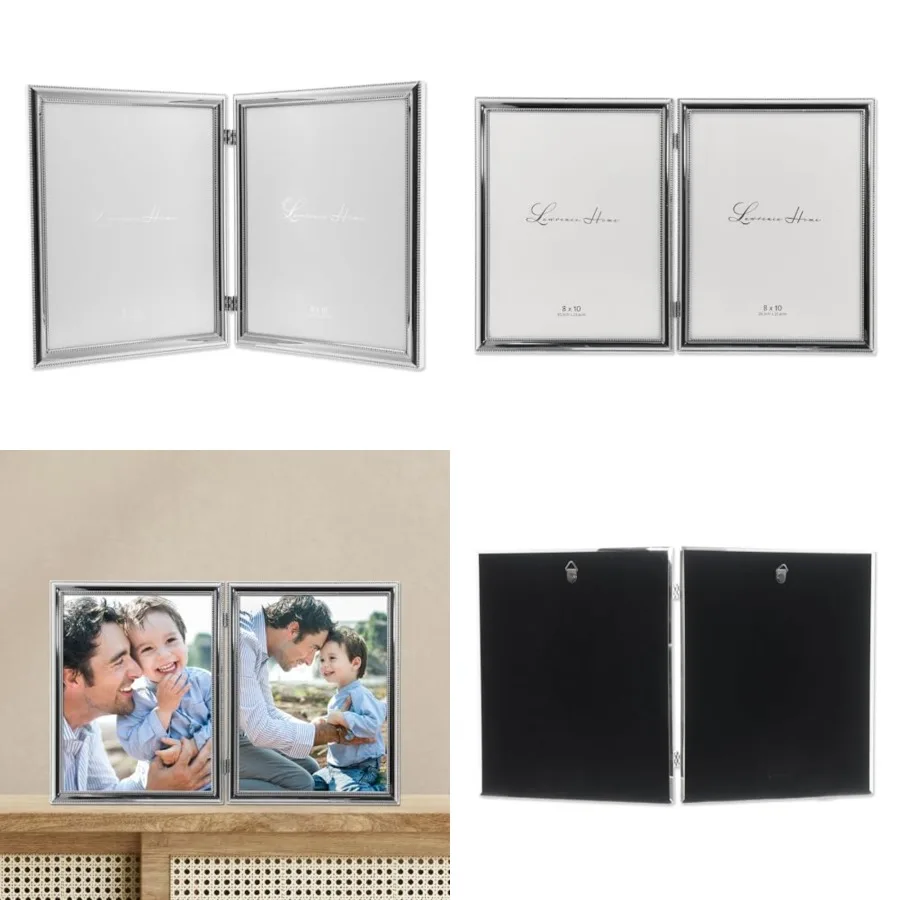 Silver Plated Double Bead Hinged Double Picture Frame, 8 by 10-Inch
Silver Plated Double Bead Hinged Double Picture Frame, 8 by 10-Inch
