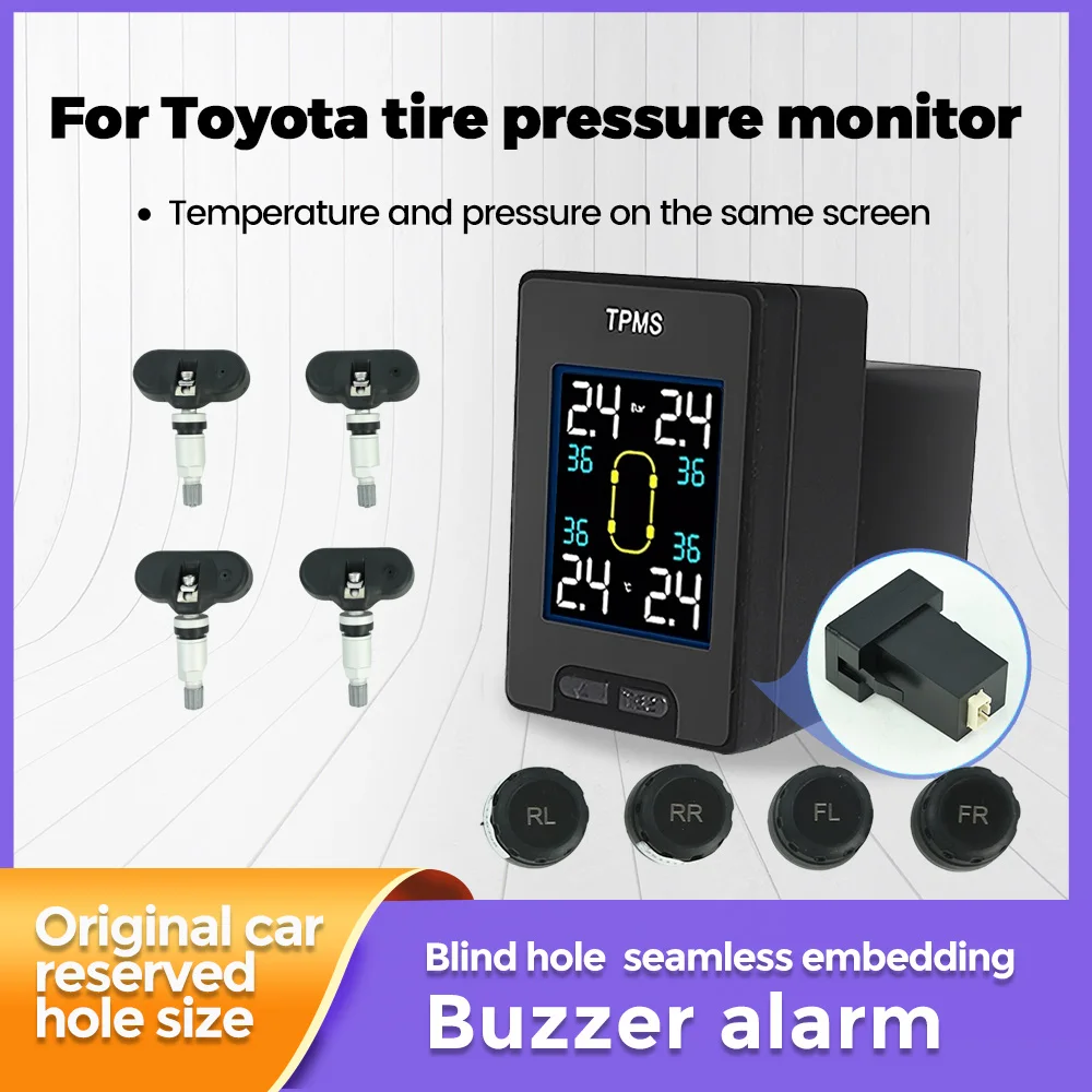 Original Vehicle Reserved Blind Hole Size Tire Temperature Pressure Displayed Buzzer Alarm External 4pcs For Toyota Universal
Original Vehicle Reserved Blind Hole Size Tire Temperature Pressure Displayed Buzzer Alarm External 4pcs For Toyota Universal