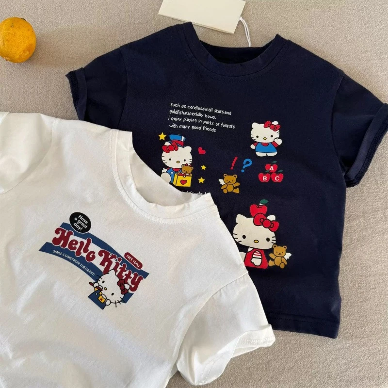 Kids Short Sleeve Versatile Casual Cartoon Hello Kitty for Girls, Breathable Cotton Cute Soft Children's Summer Fashion
Kids Short Sleeve Versatile Casual Cartoon Hello Kitty for Girls, Breathable Cotton Cute Soft Children's Summer Fashion