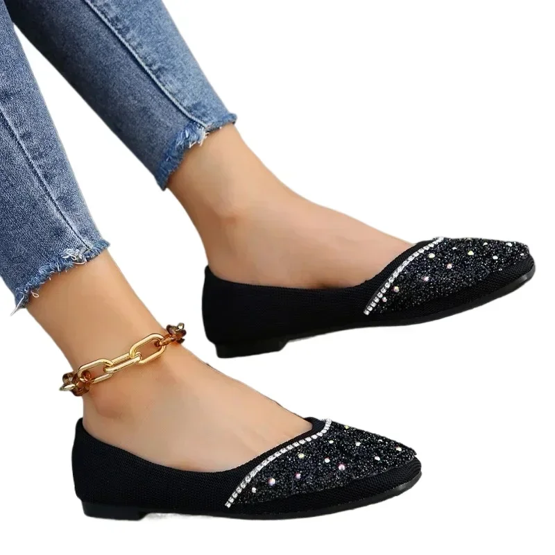 Shiny Crystal Flats Shoes Summer Solid Color Women's Round Toe Fashion Slippers Outdoor Sling-Heel Women's Slipper Large Size 43
Shiny Crystal Flats Shoes Summer Solid Color Women's Round Toe Fashion Slippers Outdoor Sling-Heel Women's Slipper Large Size 43