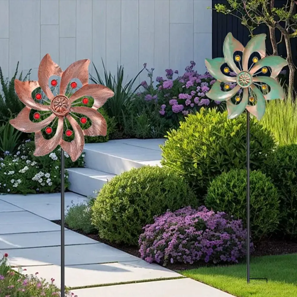 Garden Decorative Pile Metal Wind Spinners Creative Rotating Double Windmill Sculpture Durable Flower Pinwheel Outdoor
Garden Decorative Pile Metal Wind Spinners Creative Rotating Double Windmill Sculpture Durable Flower Pinwheel Outdoor