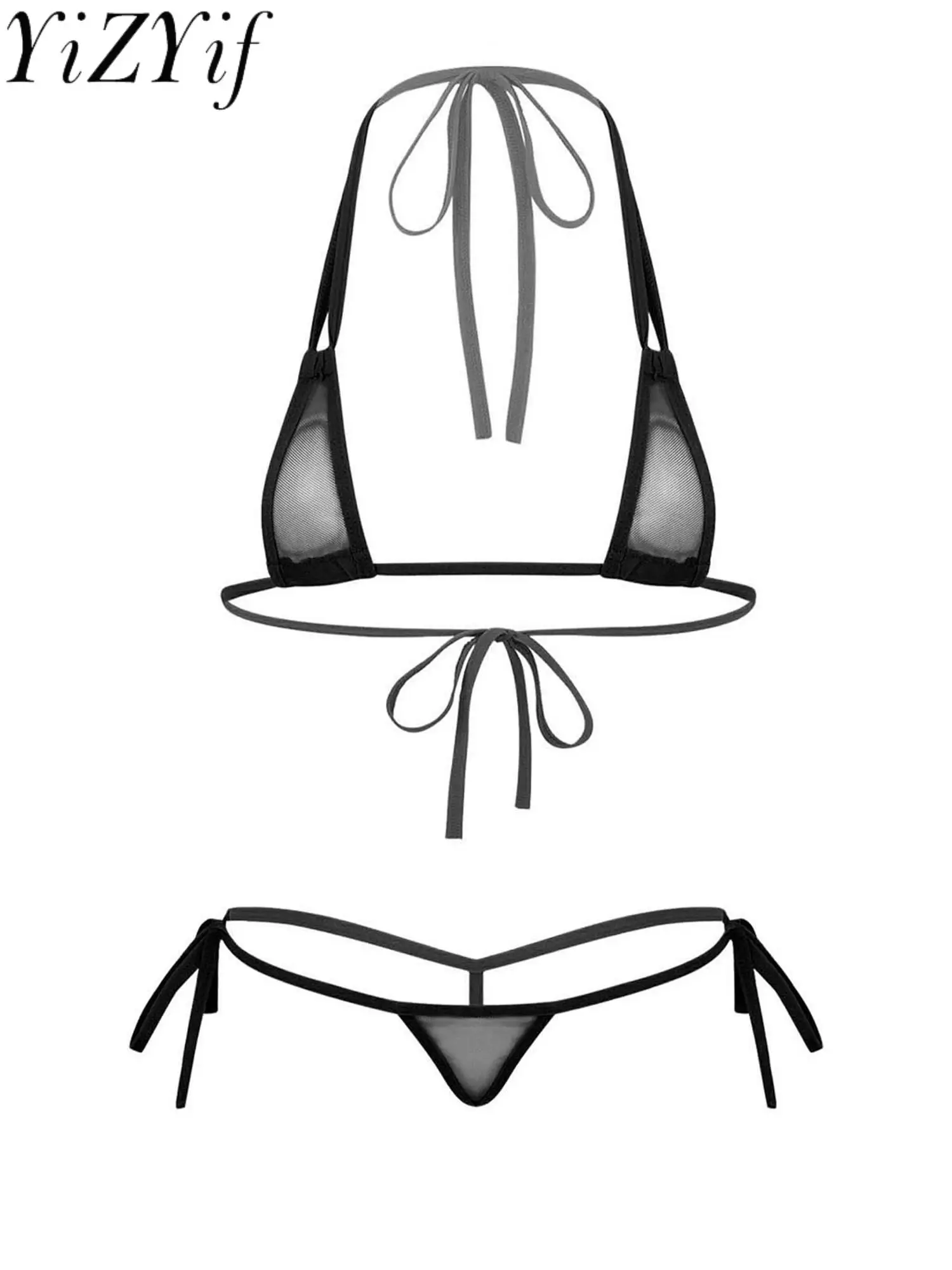 Женский прозрачный купальник женское микро-бикини, сетчатый прозрачный купальник, купальник для бассейна с лямкой на шее, бюстгальтер, топ, монокини, стринги и бра Set 
Женский прозрачный купальник женское микро-бикини, сетчатый прозрачный купальник, купальник для бассейна с лямкой на шее, бюстгальтер, топ, монокини, стринги и бра Set