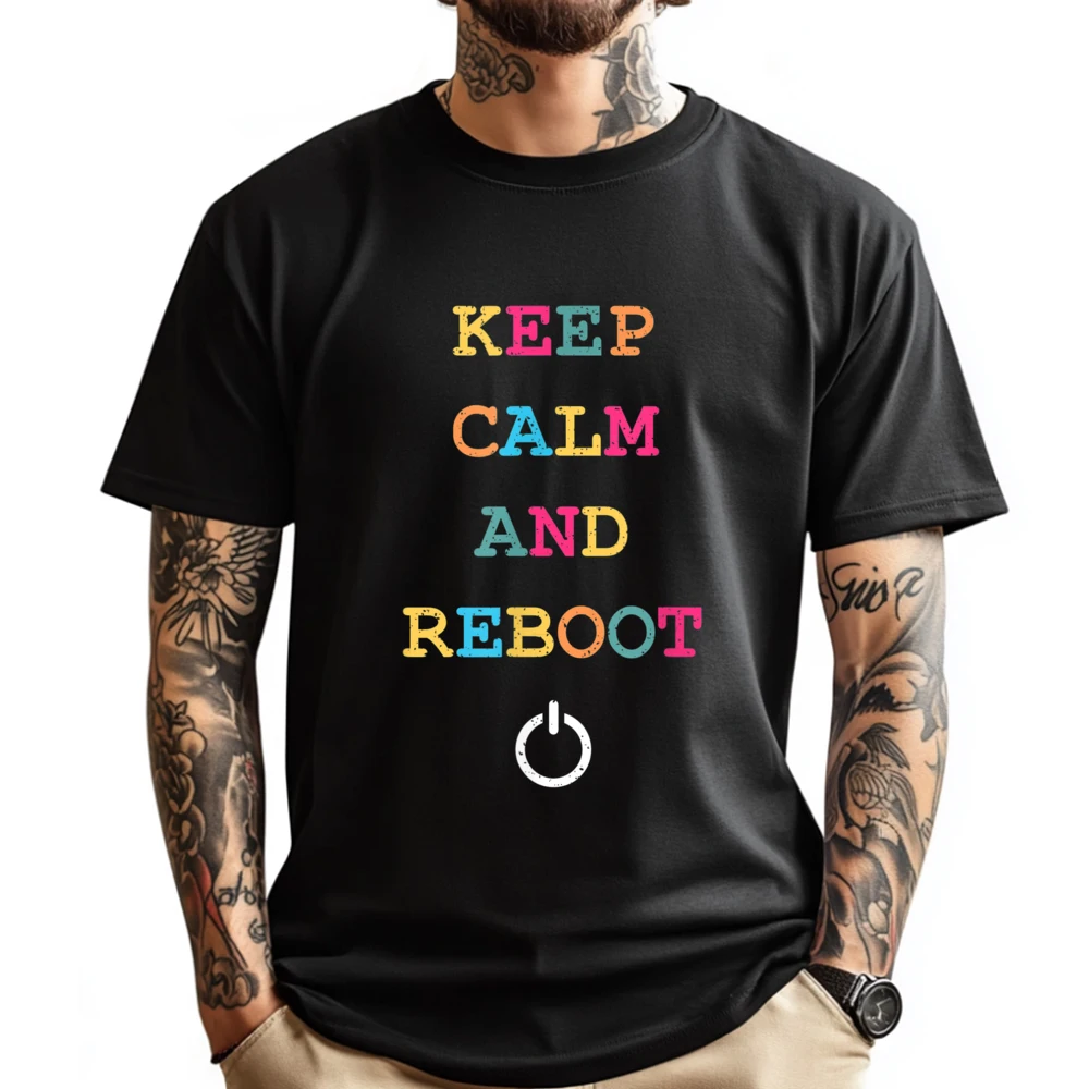 Keep Calm And Reboot Computer Support Street Wear T Shirt Band Tshirts Graphic Tee Original Mens T-Shirts Creative
Keep Calm And Reboot Computer Support Street Wear T Shirt Band Tshirts Graphic Tee Original Mens T-Shirts Creative