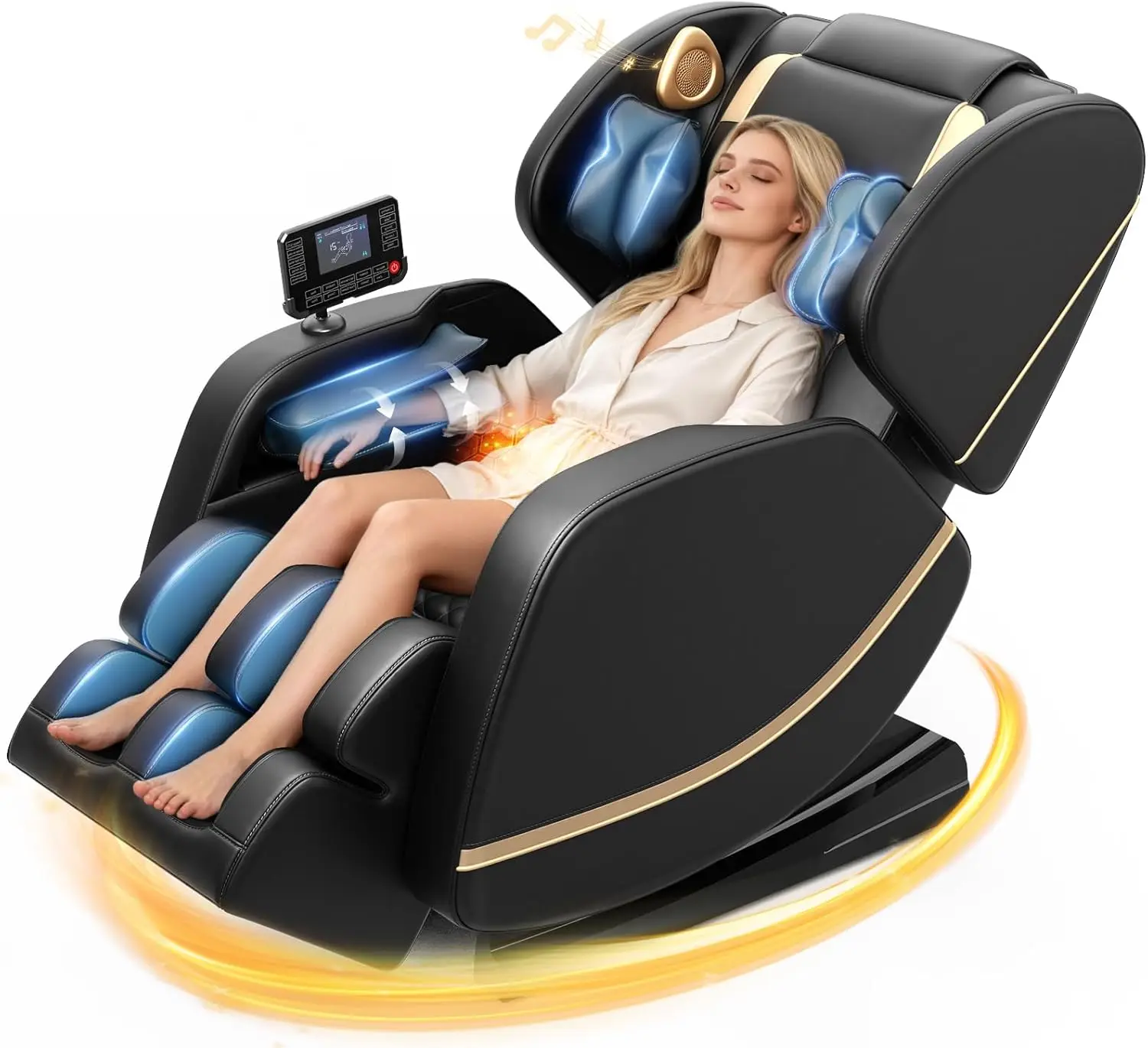 Zero Gravity Massage Chair with Heat, 12 Rollers, Foot & Airbag Massage, Bluetooth Speaker for Home and Office
Zero Gravity Massage Chair with Heat, 12 Rollers, Foot & Airbag Massage, Bluetooth Speaker for Home and Office