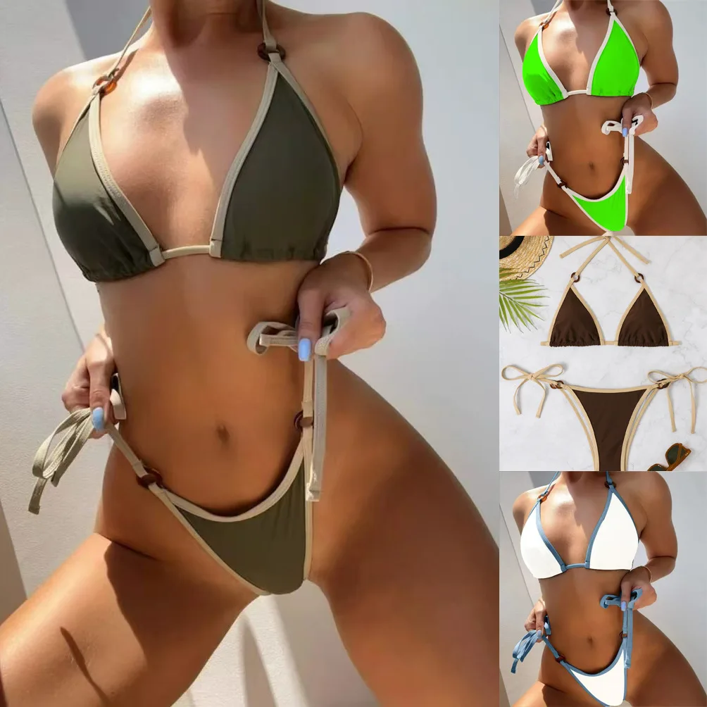 2025 New European and American Sexy Solid Color Split Bikini Suspender Women's Swimsuit Bathing Suit Women Bikini Set
2025 New European and American Sexy Solid Color Split Bikini Suspender Women's Swimsuit Bathing Suit Women Bikini Set
