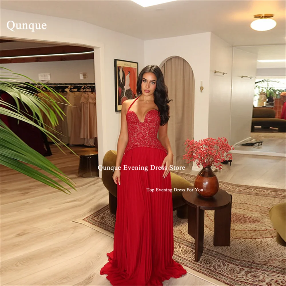 Qunqu Red Chiffon Evening Dress Long A Line Lace Appliques Women's Wedding Party Attire 2 Pieces Vestidos De Fiesta Customized
Qunqu Red Chiffon Evening Dress Long A Line Lace Appliques Women's Wedding Party Attire 2 Pieces Vestidos De Fiesta Customized