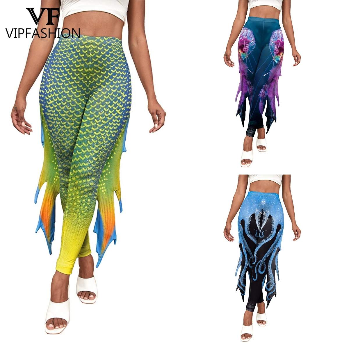 VIP FASHION Mermaid Squid Fish Tail Leggings Women's Fantasy Sea Cosplay Pants Halloween Party Costume Elastic Sexy Tights Gift
VIP FASHION Mermaid Squid Fish Tail Leggings Women's Fantasy Sea Cosplay Pants Halloween Party Costume Elastic Sexy Tights Gift
