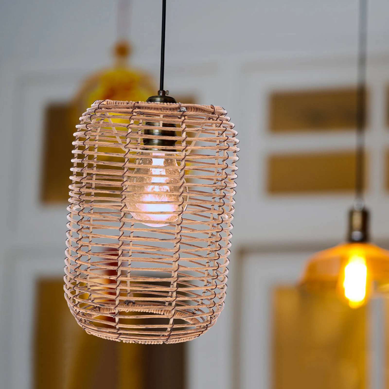 Imitation Rattan Woven Lampshade 11 5cm Top Vintage Boho Iron Frame Hanging Lamp Shade for Ceiling Light Home Decor Replacement
Imitation Rattan Woven Lampshade 11 5cm Top Vintage Boho Iron Frame Hanging Lamp Shade for Ceiling Light Home Decor Replacement