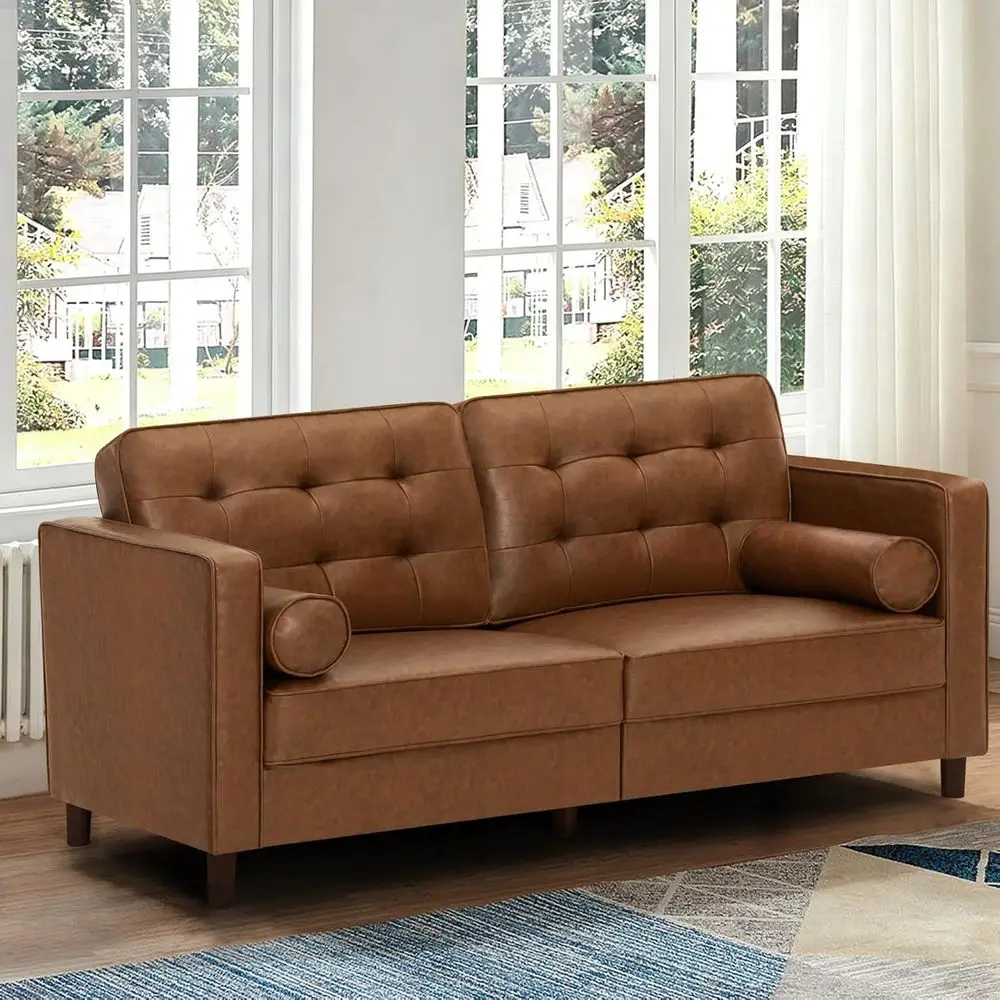 67 Inches ern aux Leather 2-Seat Soa w/2 Bolster Pillows & Tuted Backrest, -Century Couch, Premium 2 Seaters Soa or Living Room,
67 Inches ern aux Leather 2-Seat Soa w/2 Bolster Pillows & Tuted Backrest, -Century Couch, Premium 2 Seaters Soa or Living Room,