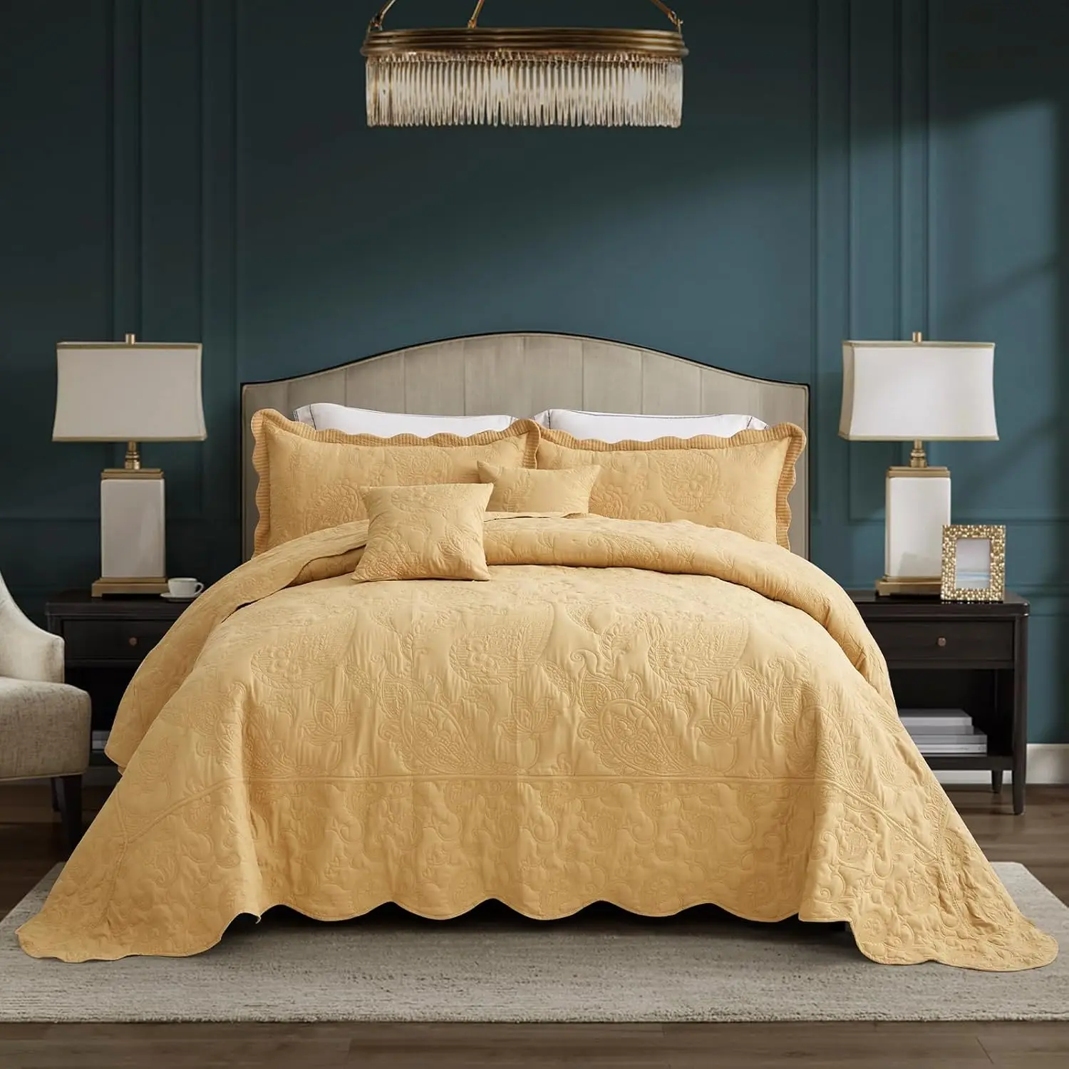 Oversized King Bedspread 138x122 Extra Wide, Quilted Coverlet Bedding Set, Lightweight Thin Comforter, Reversible, Luxurious, 5
Oversized King Bedspread 138x122 Extra Wide, Quilted Coverlet Bedding Set, Lightweight Thin Comforter, Reversible, Luxurious, 5